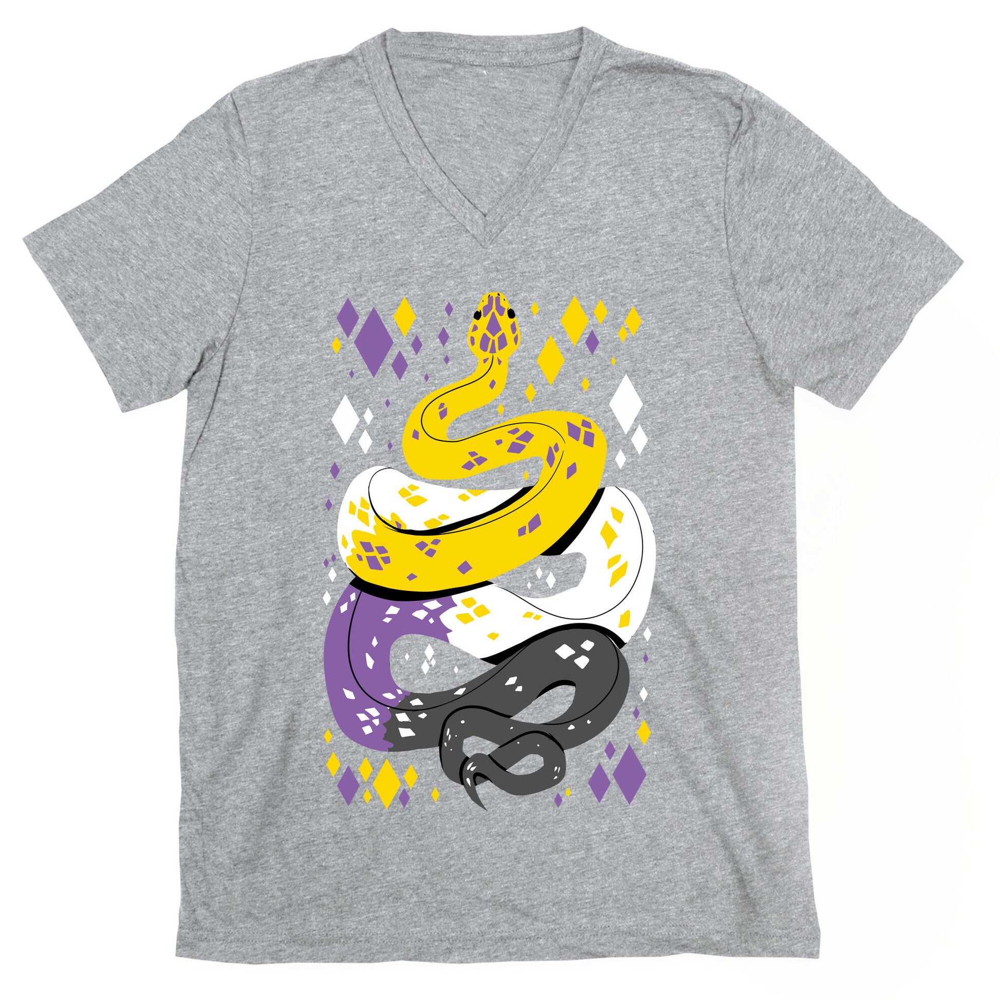 Pride Snakes: Non-binary V-Neck