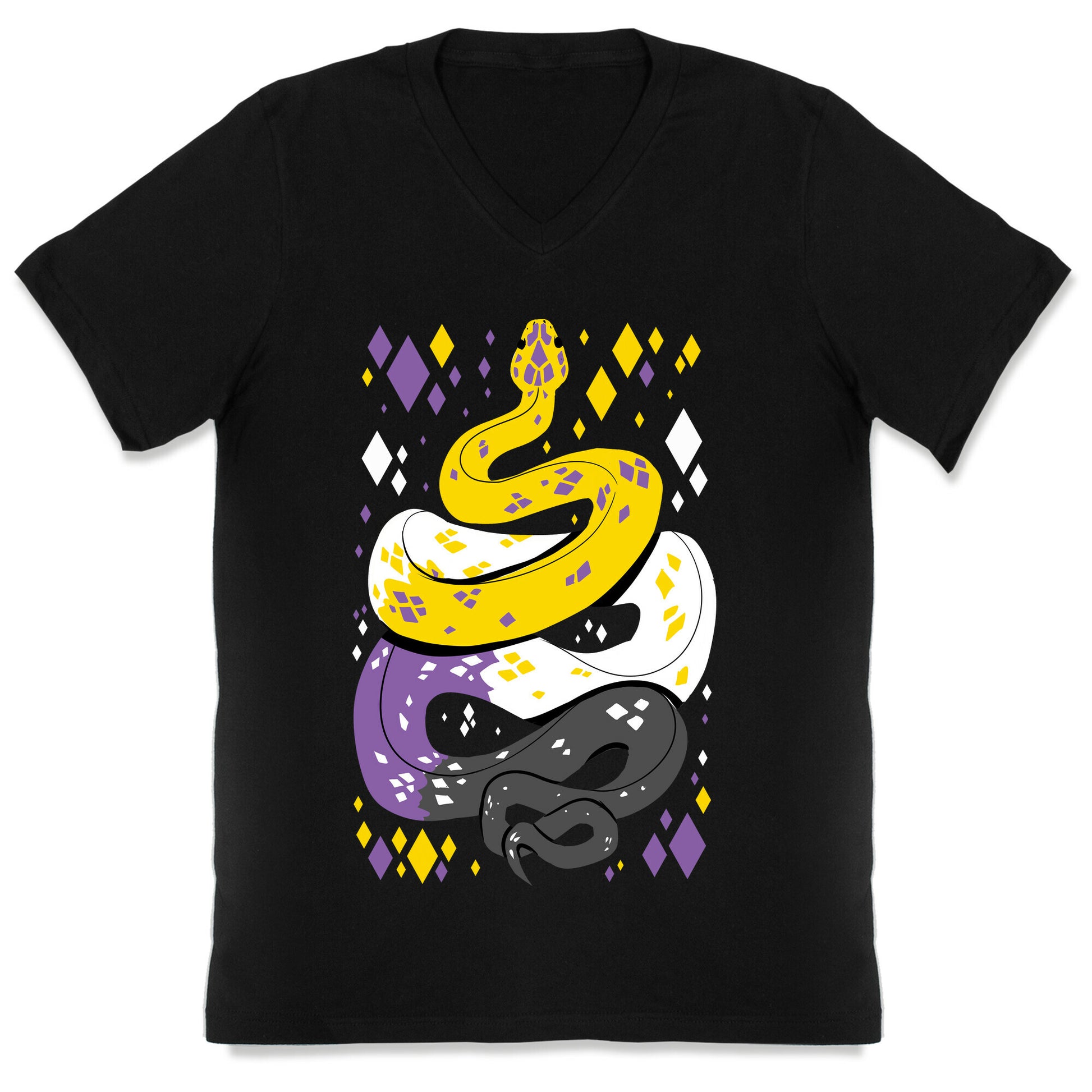 Pride Snakes: Non-binary V-Neck
