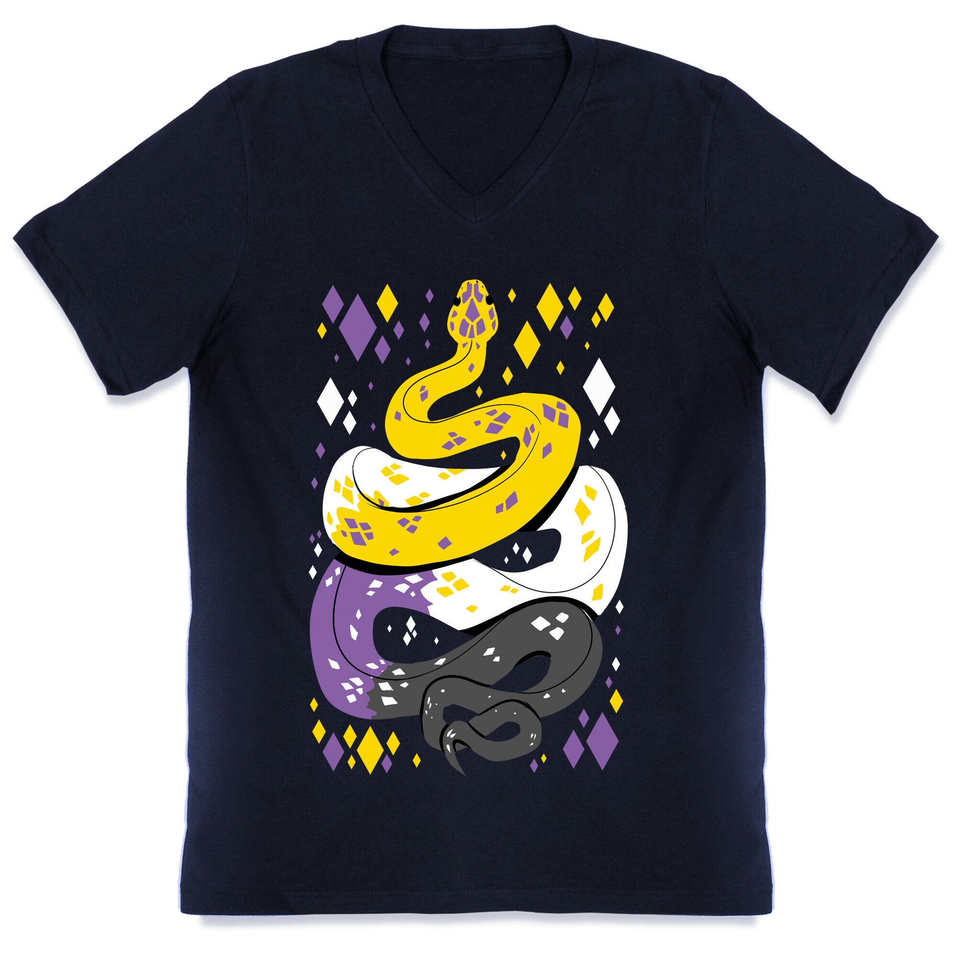 Pride Snakes: Non-binary V-Neck
