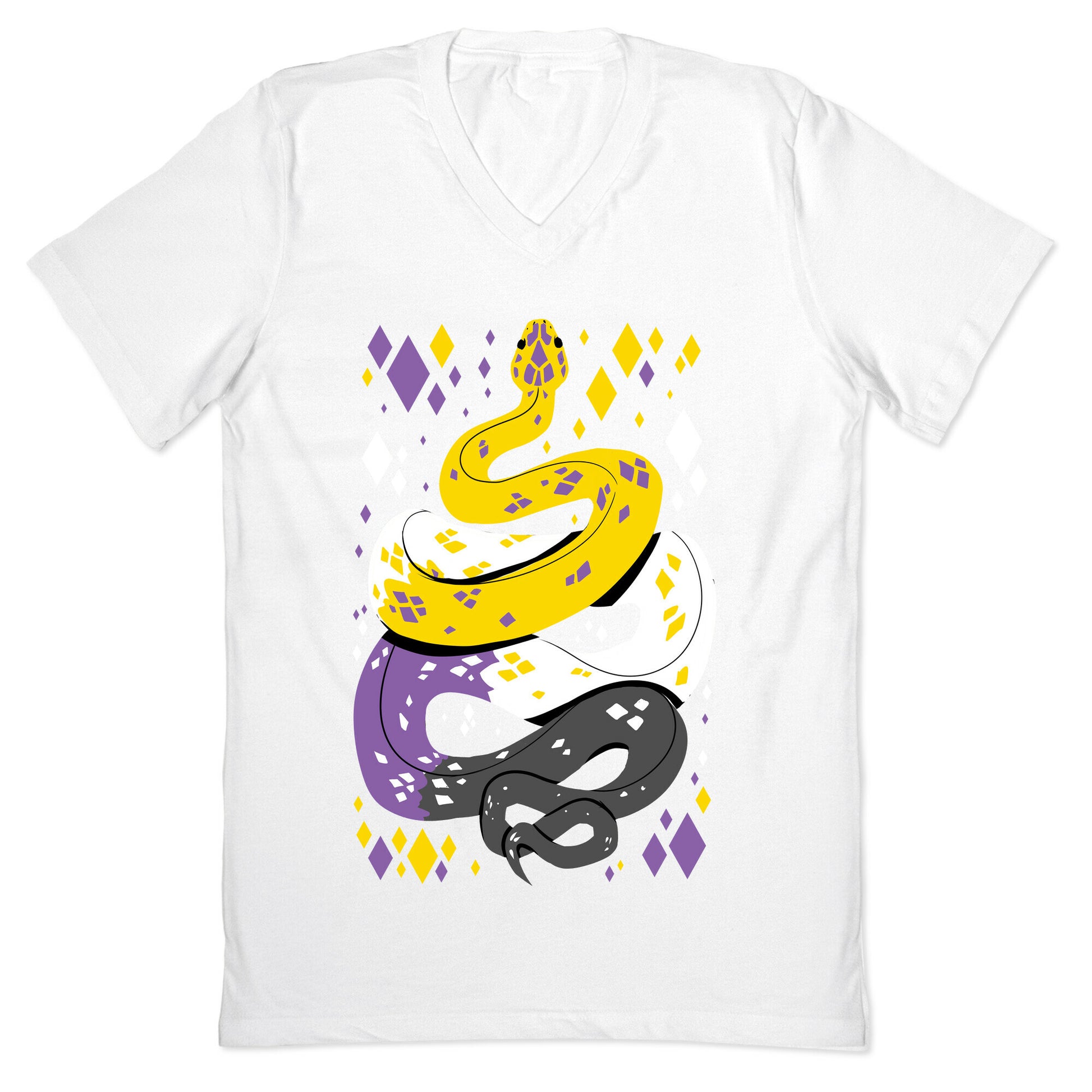 Pride Snakes: Non-binary V-Neck