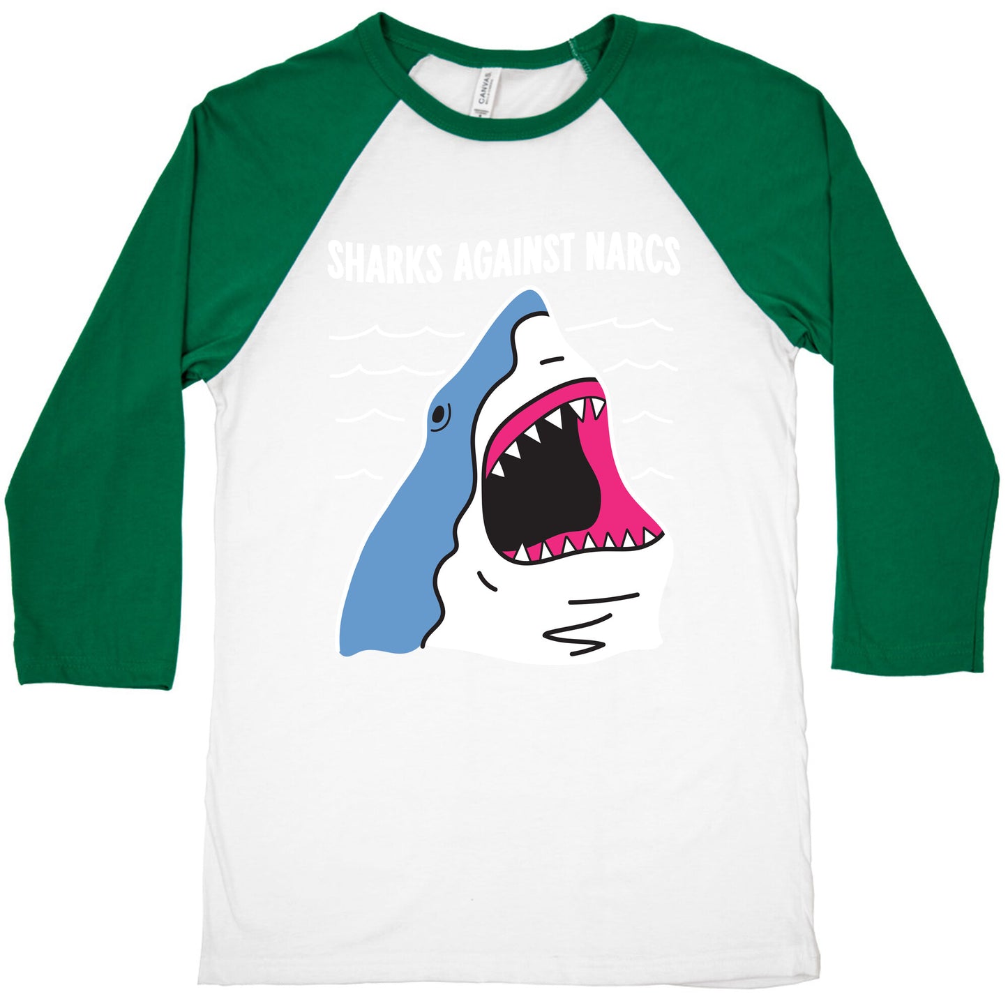 Sharks Against Narcs Baseball Tee
