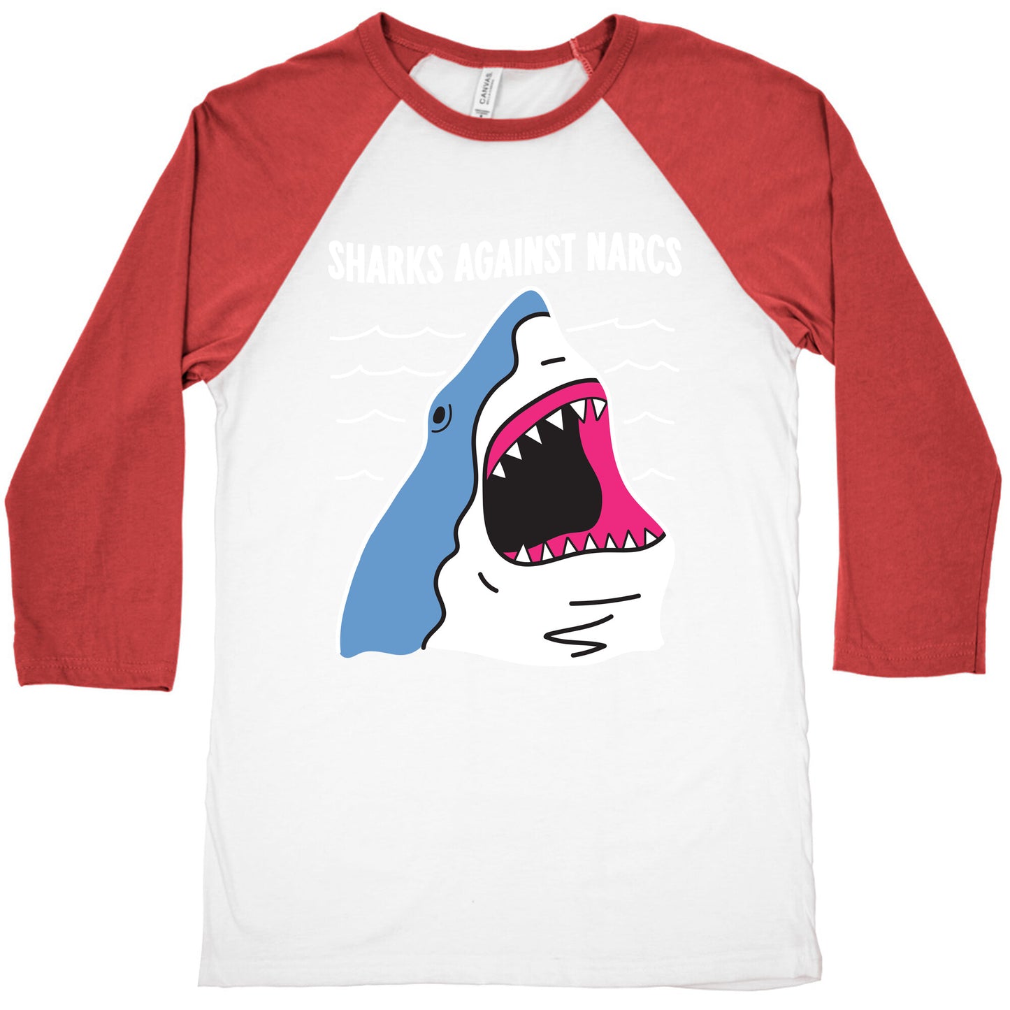 Sharks Against Narcs Baseball Tee