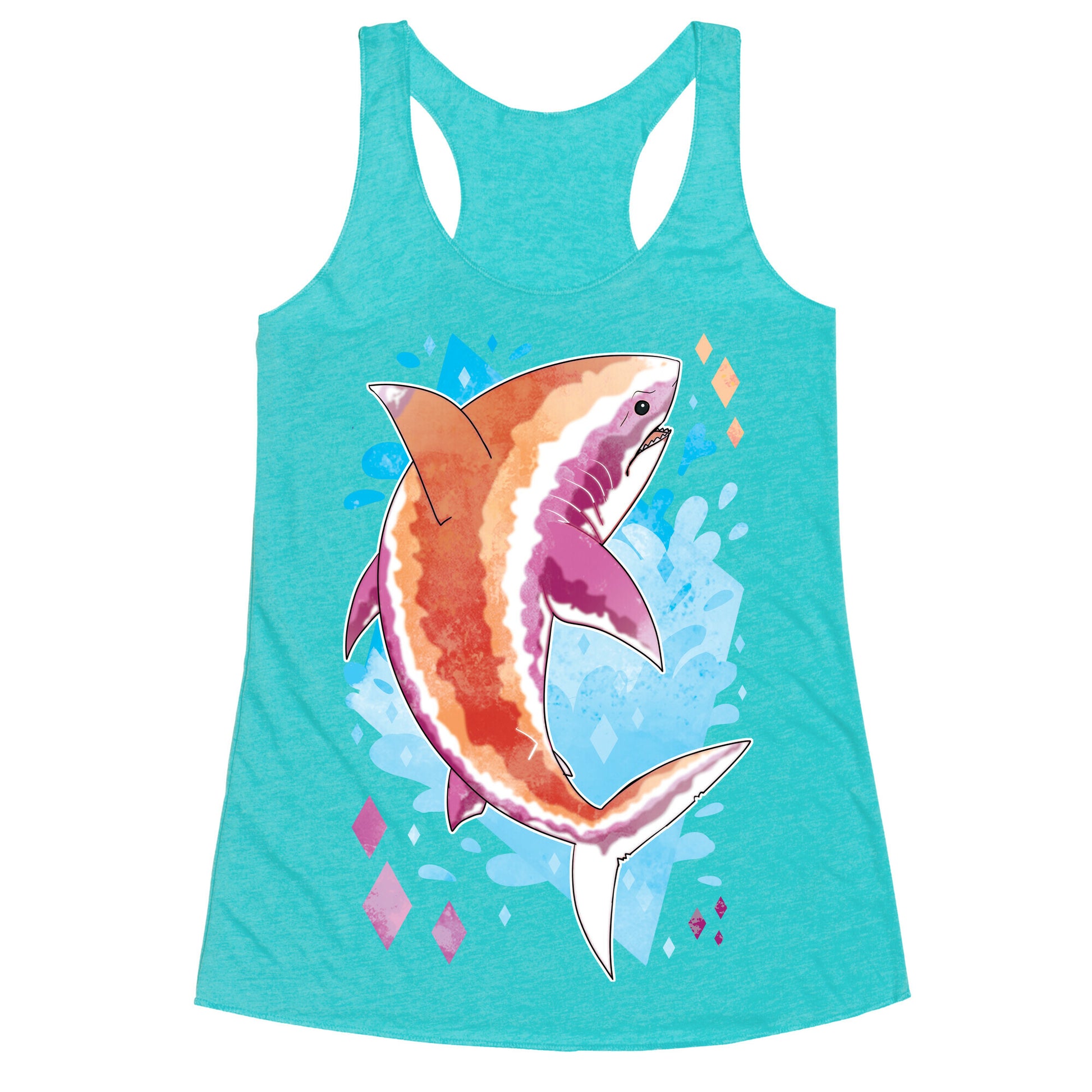 Pride Sharks: Lesbian Racerback Tank
