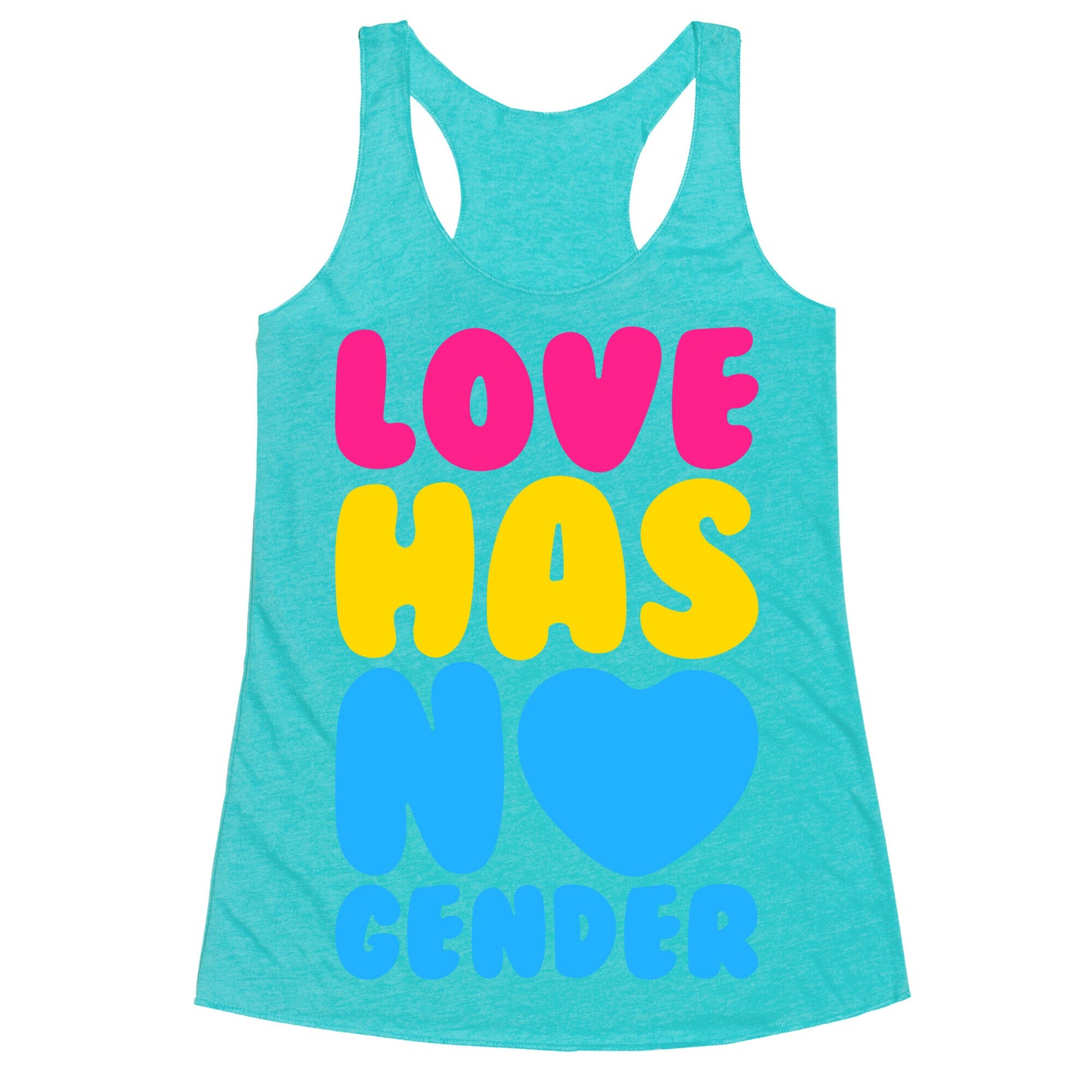 Love Has No Gender White Print Racerback Tank