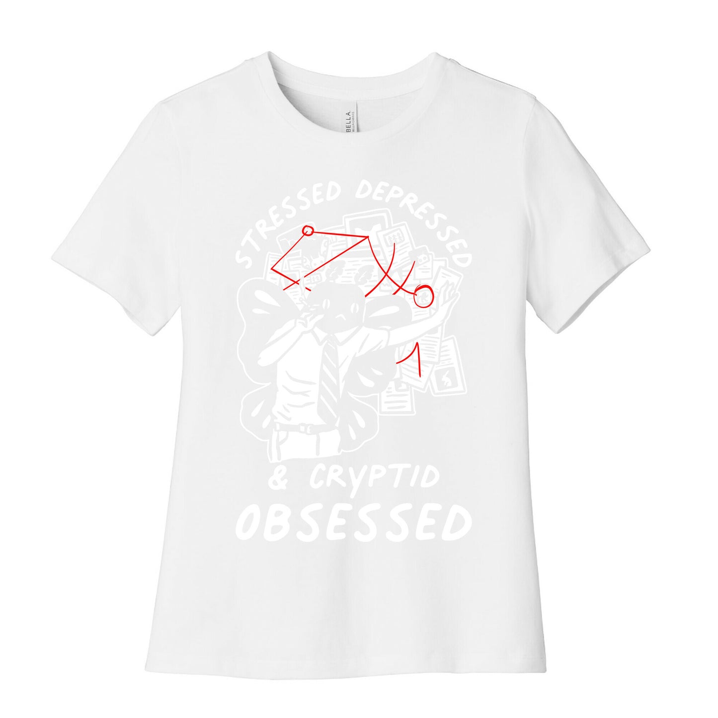 Stressed Depressed and Cryptid Obsessed Women's Cotton Tee
