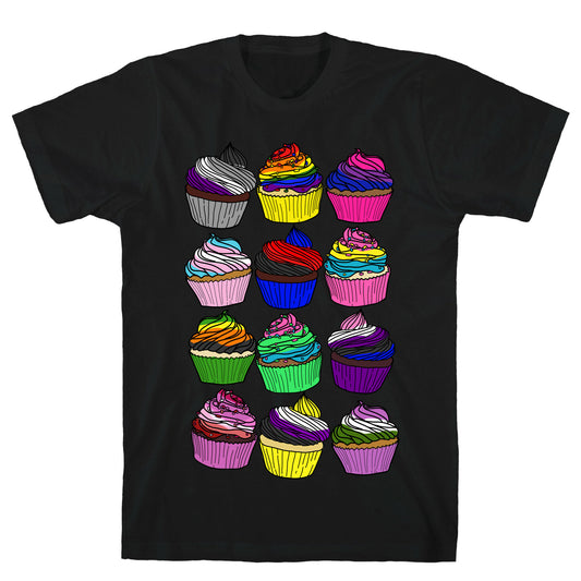 LGBTQ+ Cartoon Cupcakes T-Shirt
