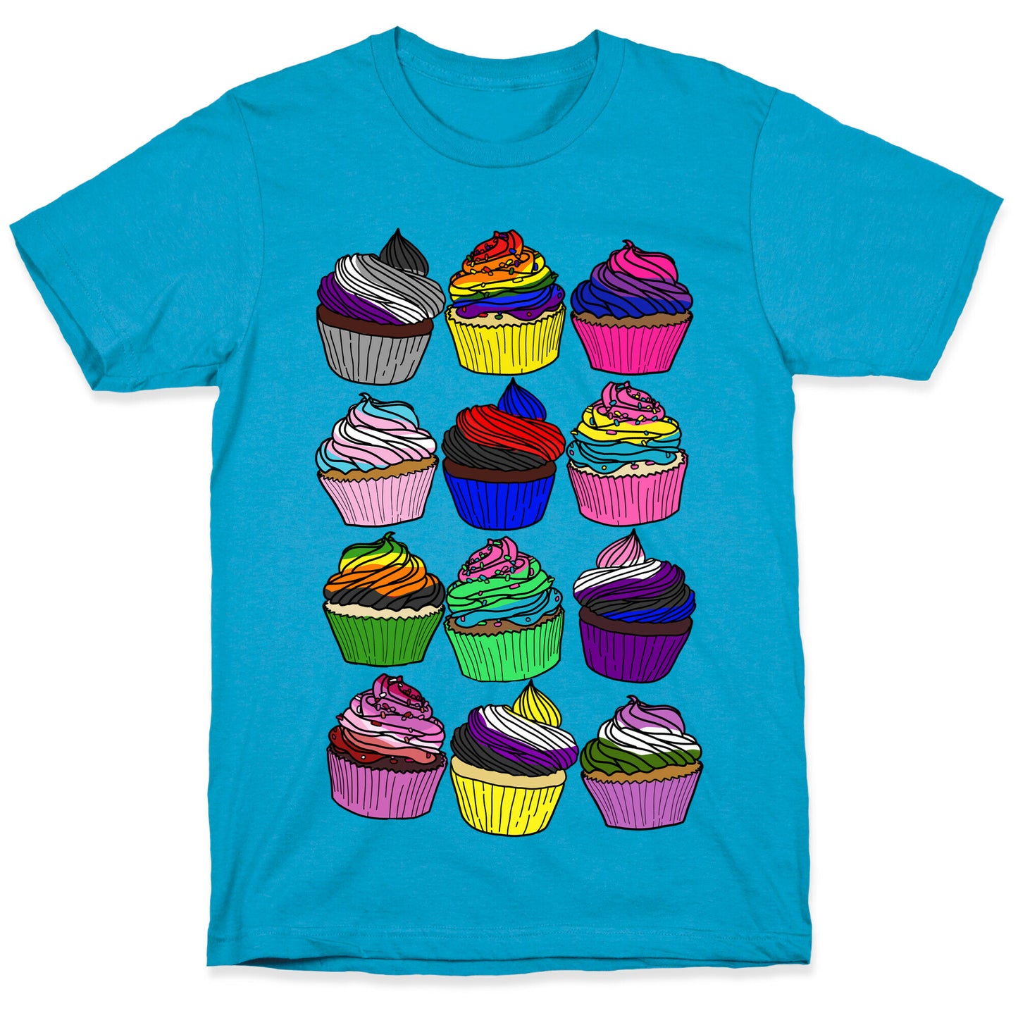 LGBTQ+ Cartoon Cupcakes Unisex Triblend Tee