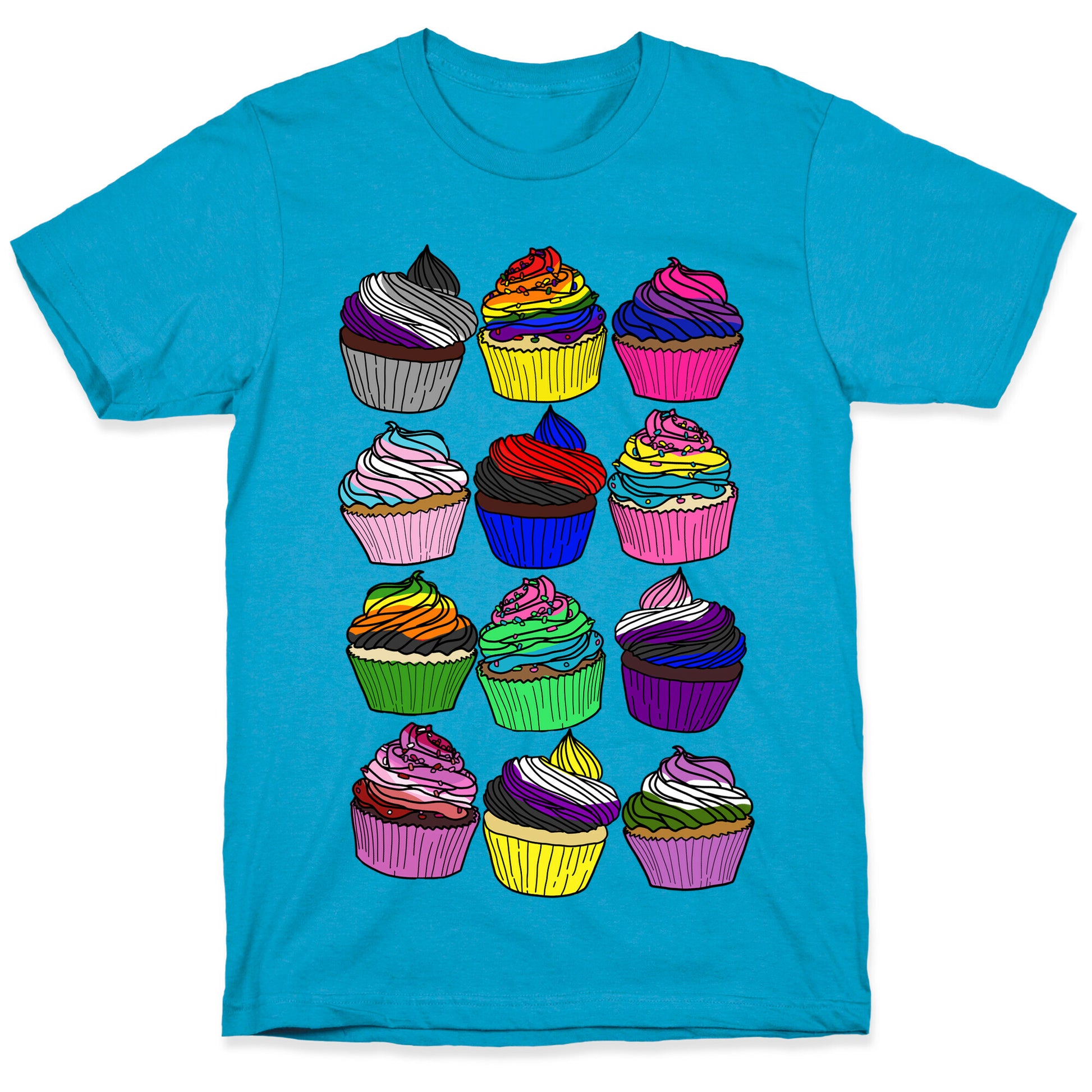LGBTQ+ Cartoon Cupcakes Unisex Triblend Tee
