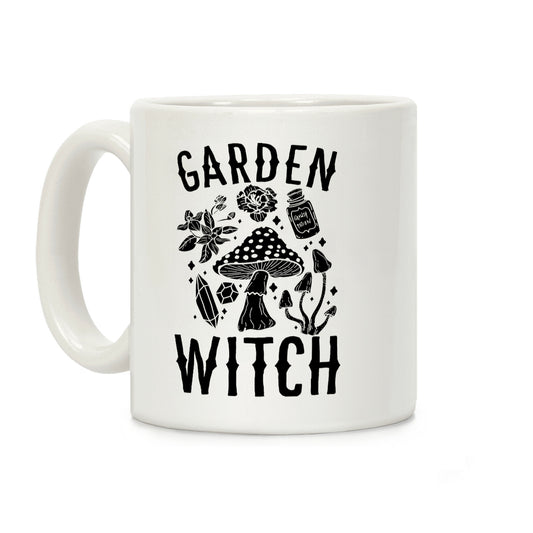 Garden Witch BLACK AND WHITE Coffee Mug