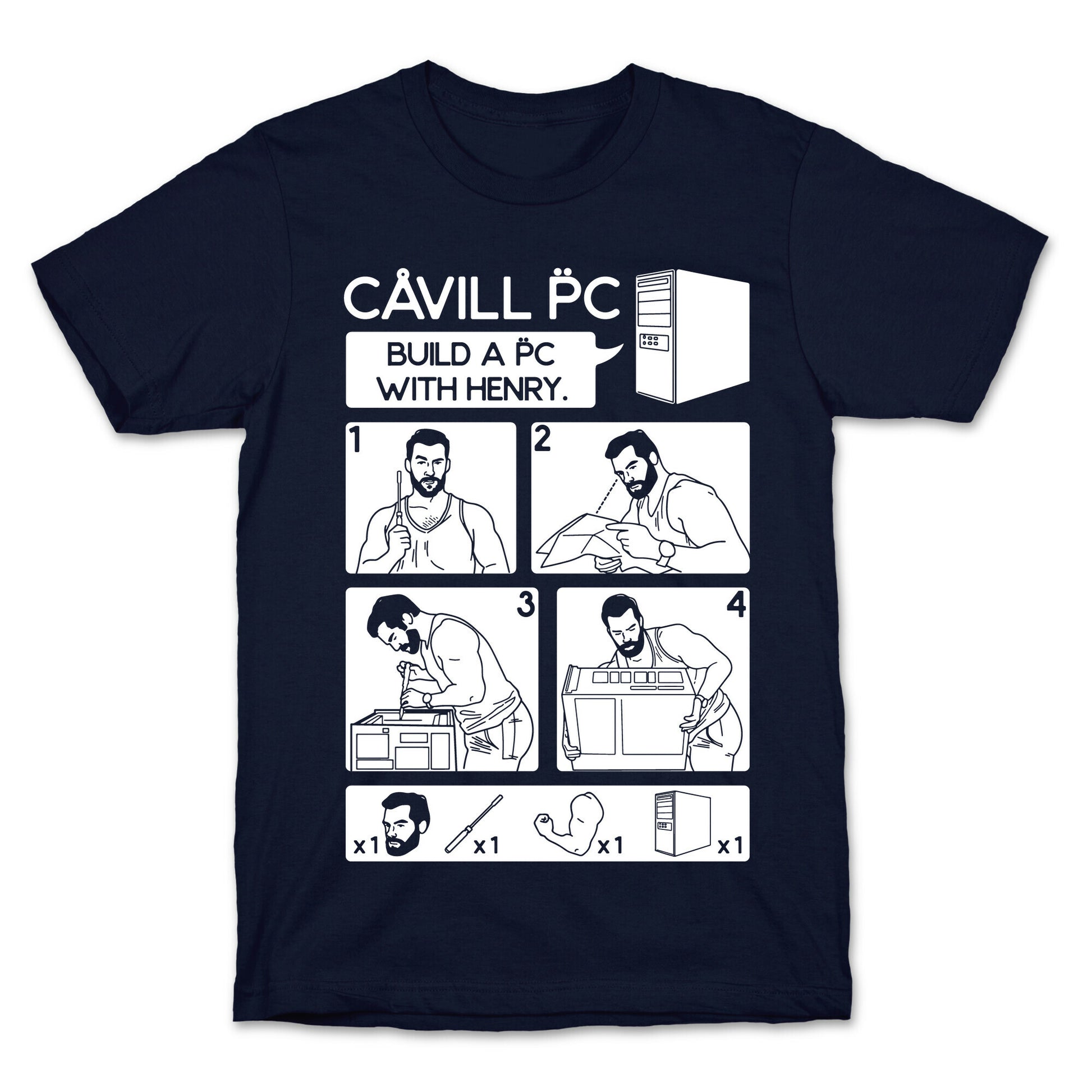 Cavill PC Parody White Print T-Shirt