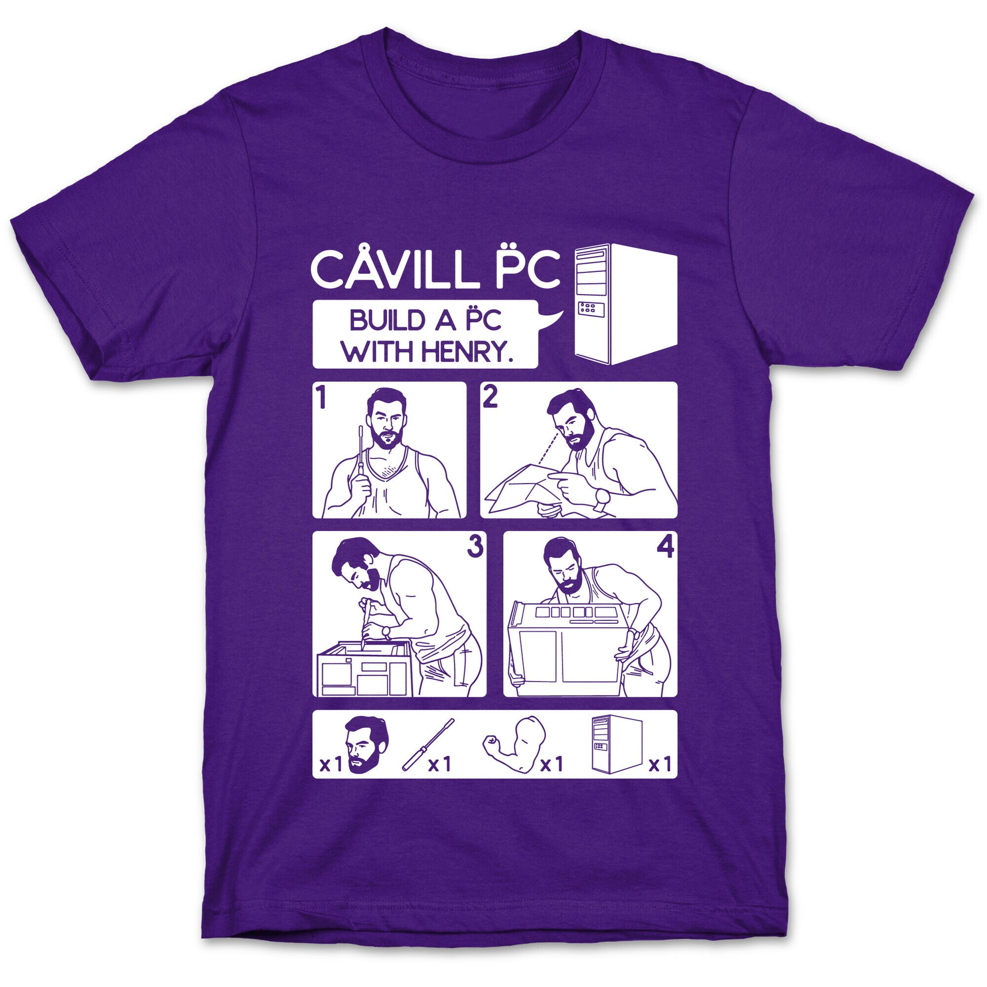 Cavill PC Parody White Print T-Shirt