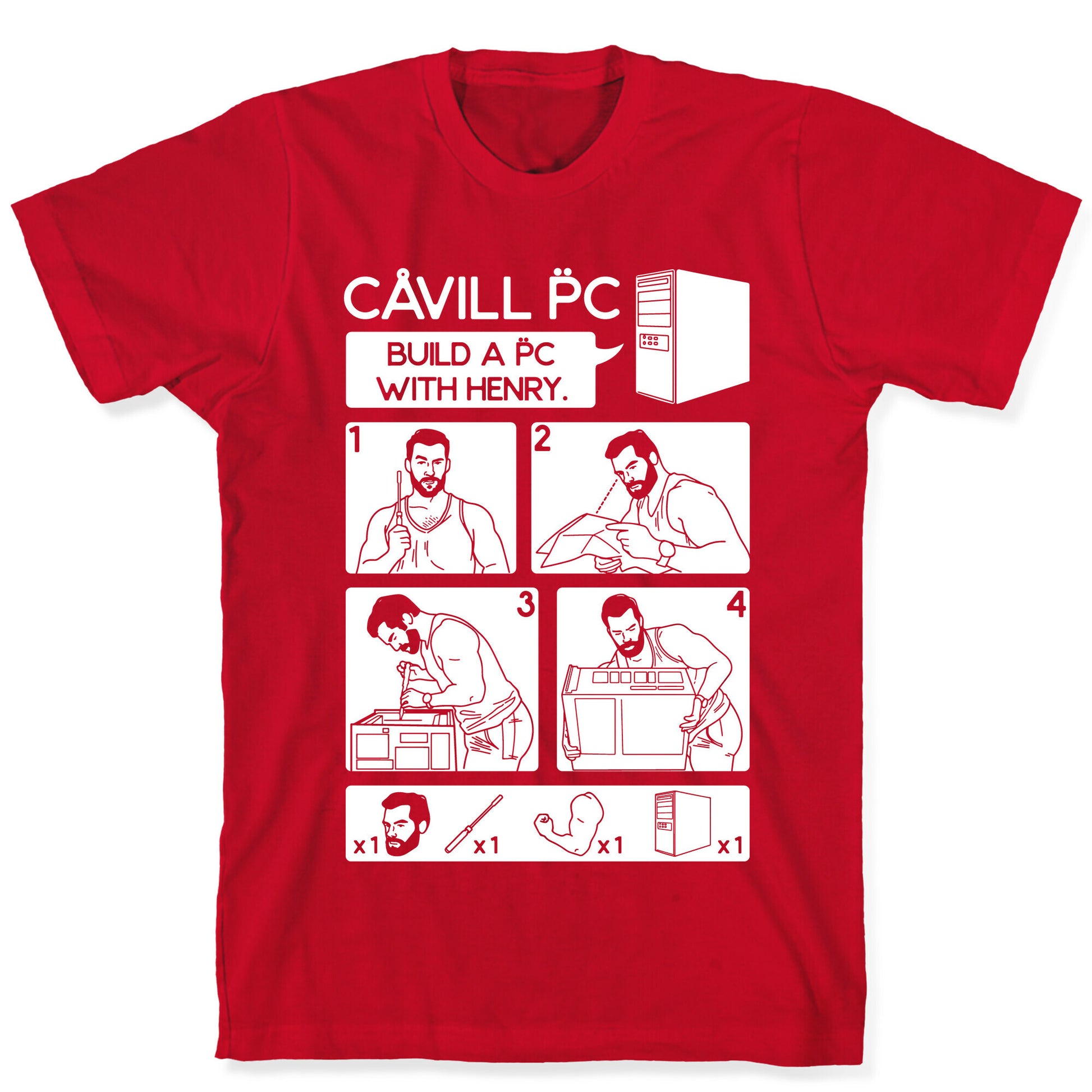 Cavill PC Parody White Print T-Shirt