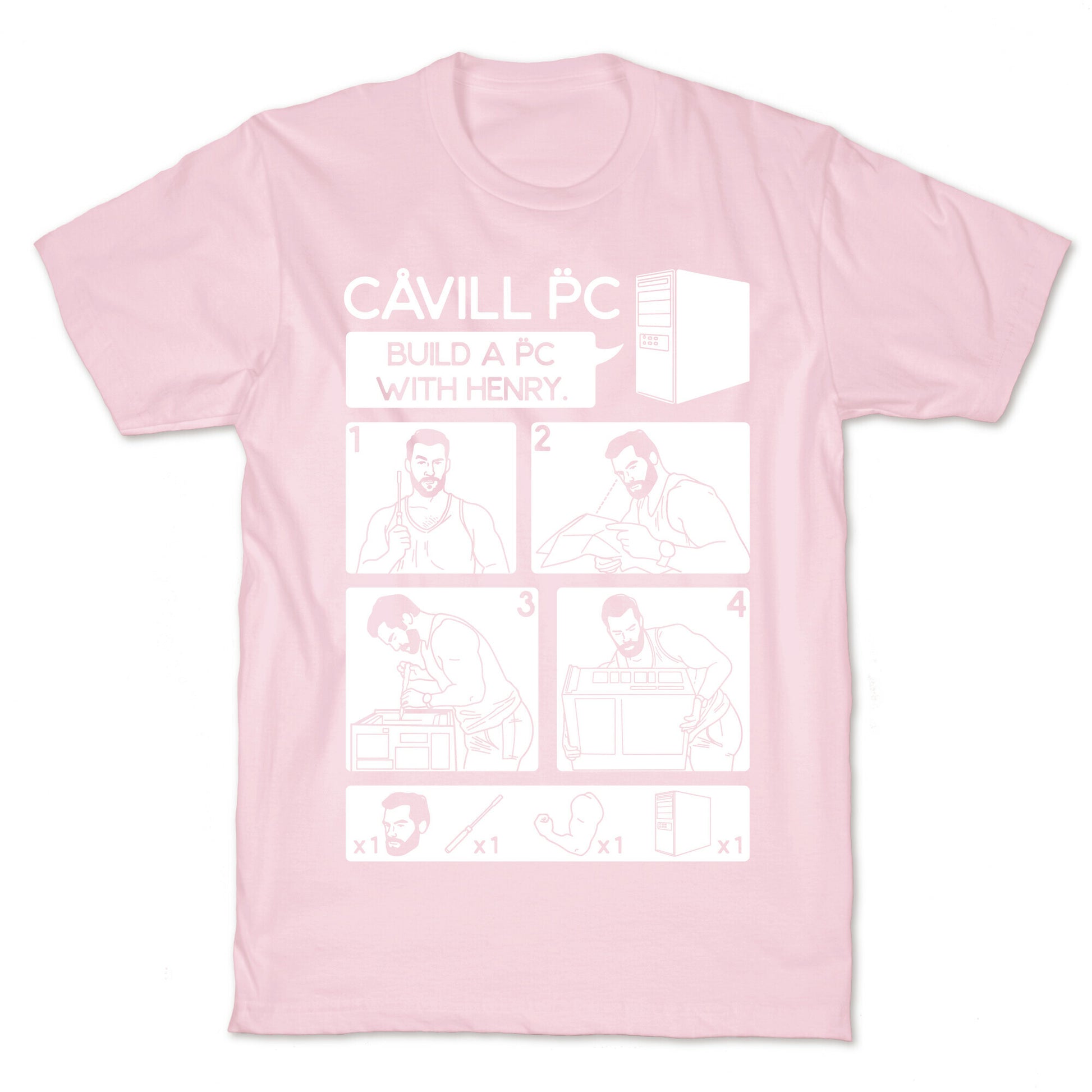 Cavill PC Parody White Print T-Shirt