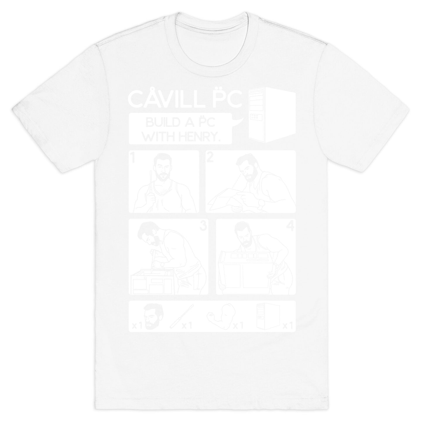 Cavill PC Parody White Print T-Shirt