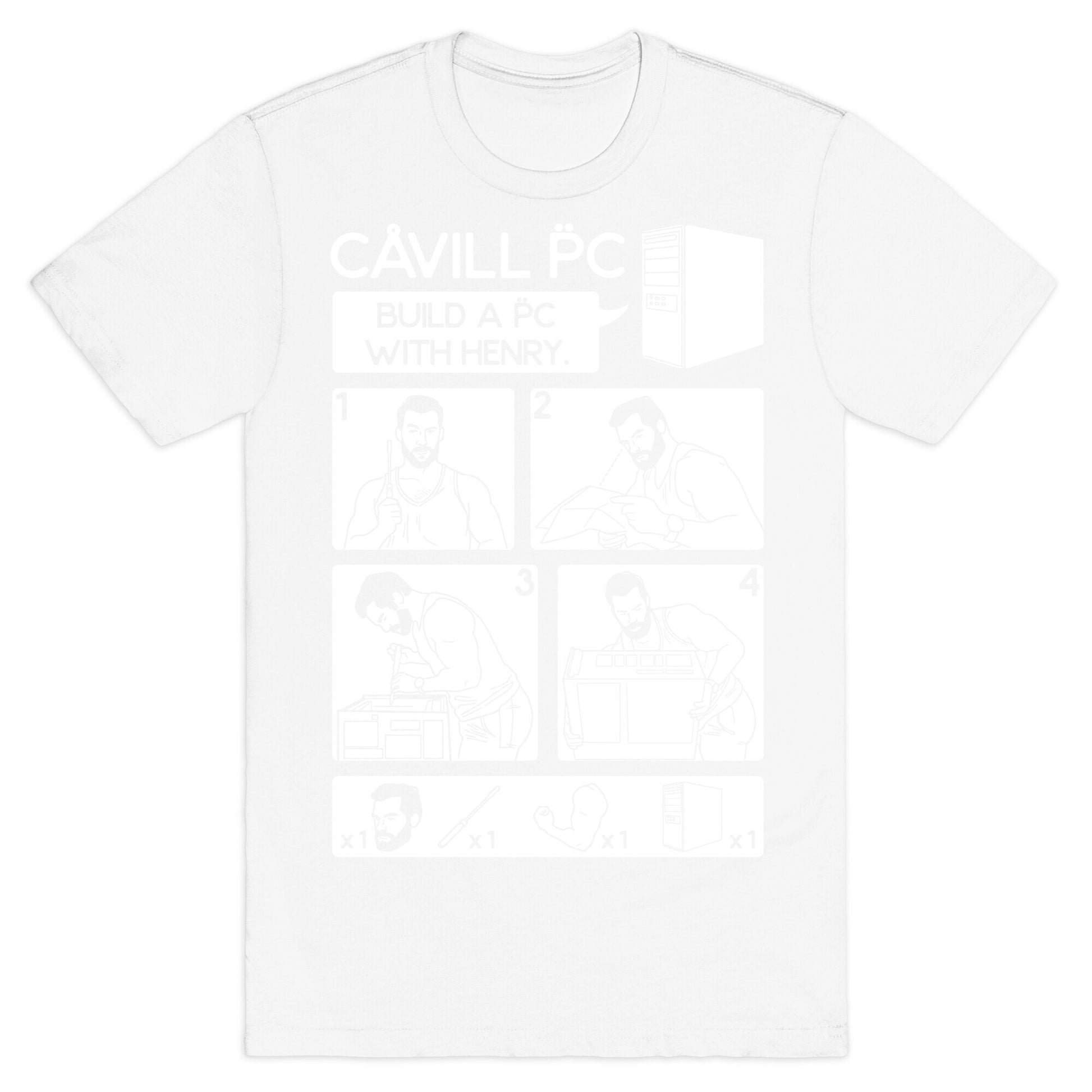 Cavill PC Parody White Print T-Shirt