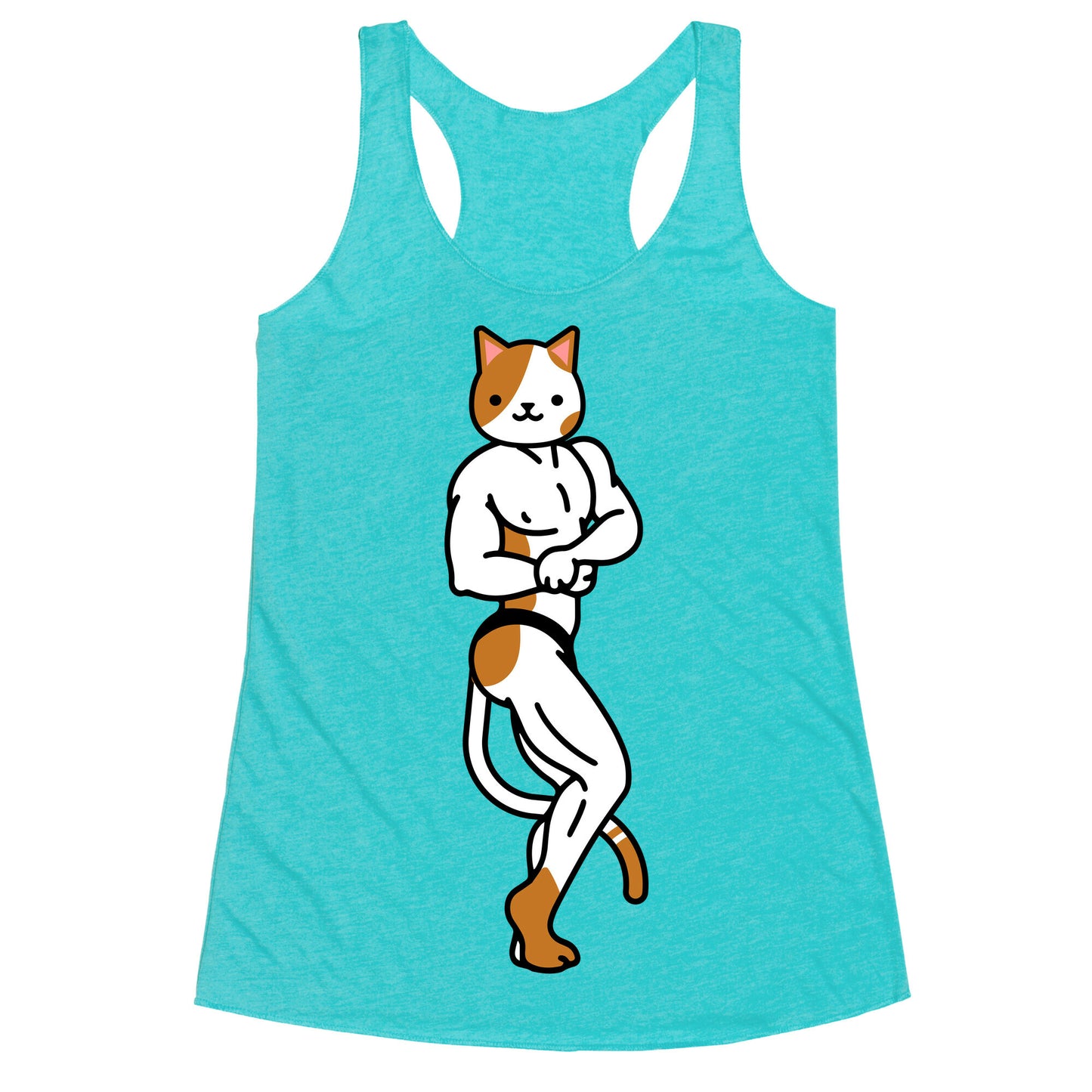 Buff Cat White and Brown Spotted Racerback Tank