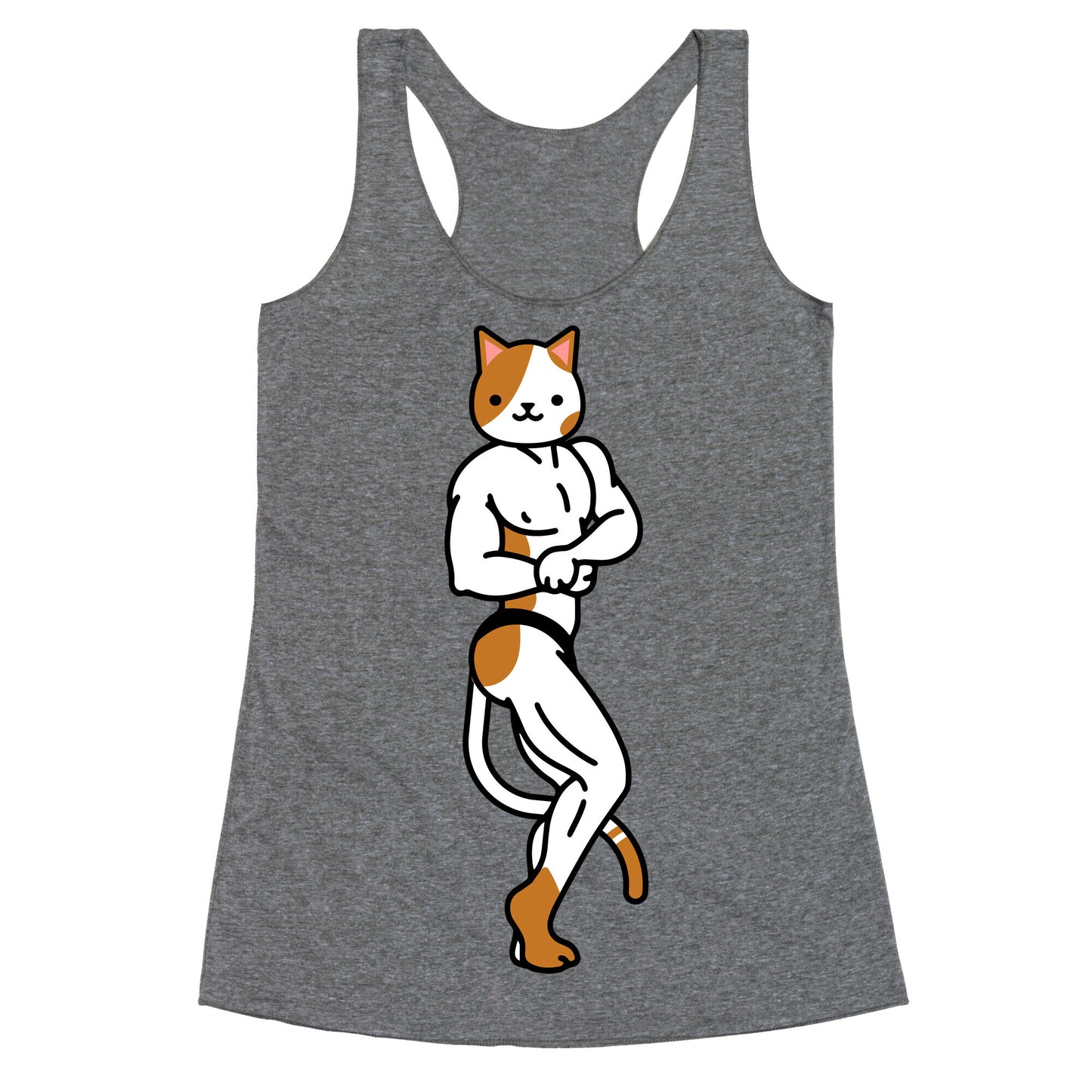 Buff Cat White and Brown Spotted Racerback Tank