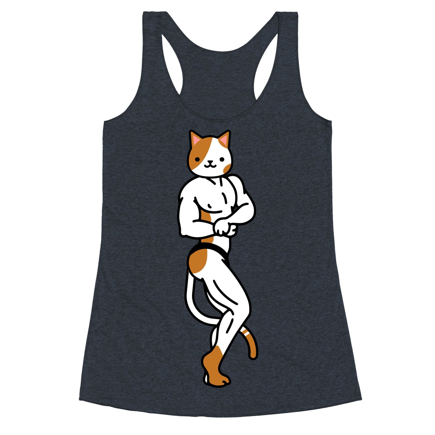 Buff Cat White and Brown Spotted Racerback Tank