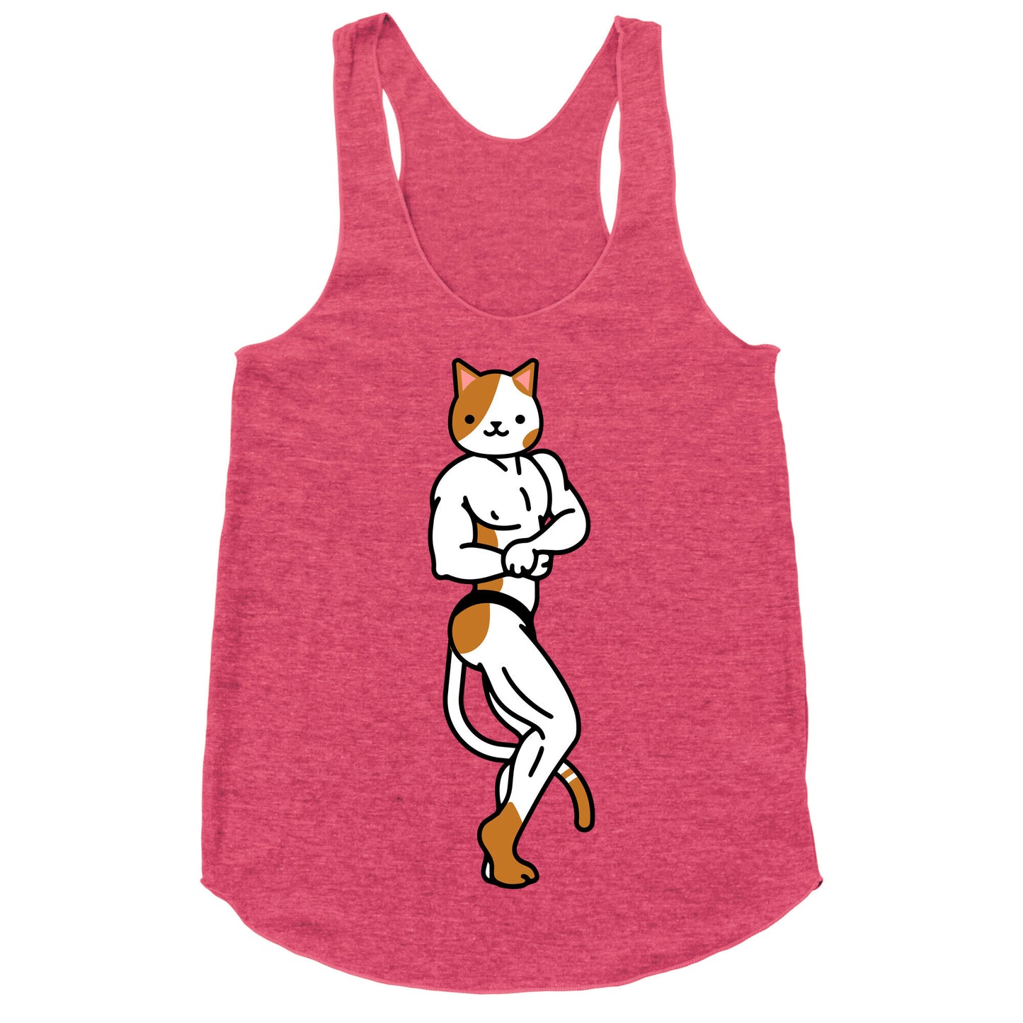 Buff Cat White and Brown Spotted Racerback Tank