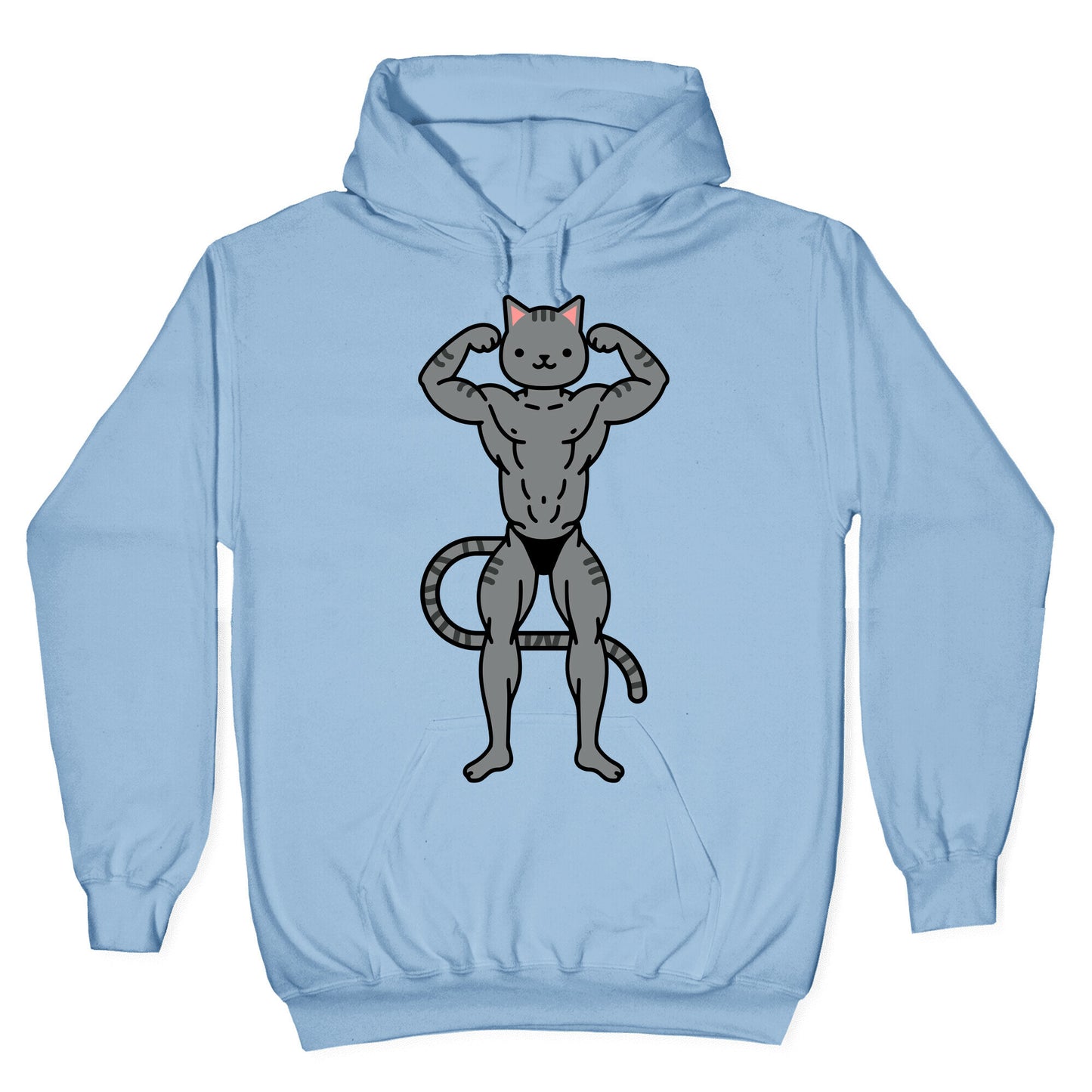 Buff Cat Grey Stripe Hoodie