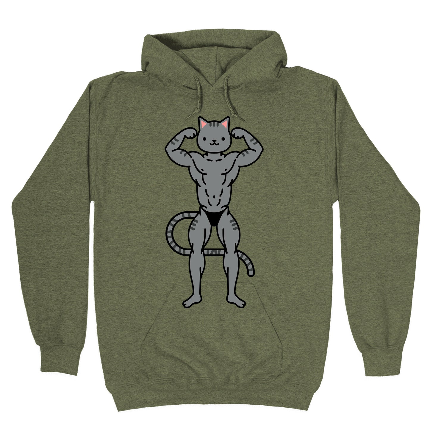 Buff Cat Grey Stripe Hoodie