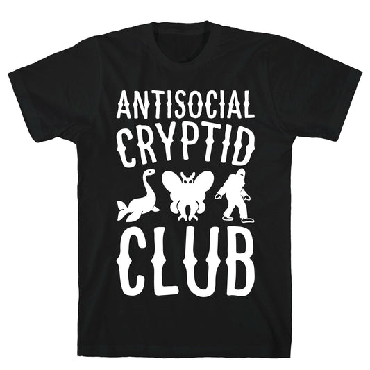 Antisocial Cryptid Club White Print T-Shirt