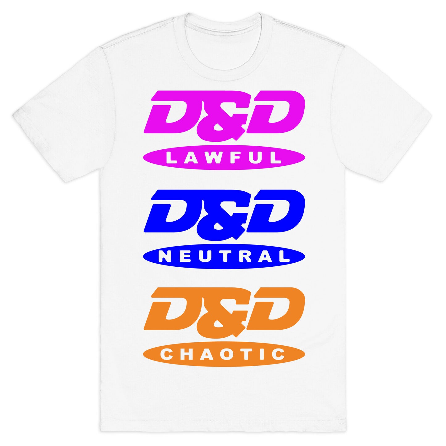 Dungeons and Dragons DVD Logo Parody White Print T-Shirt
