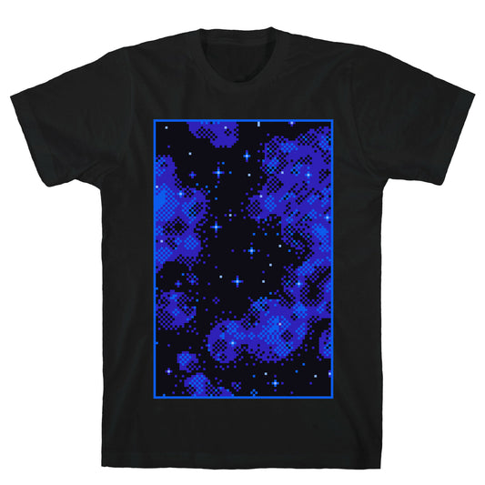 Pixelated Blue Nebula T-Shirt