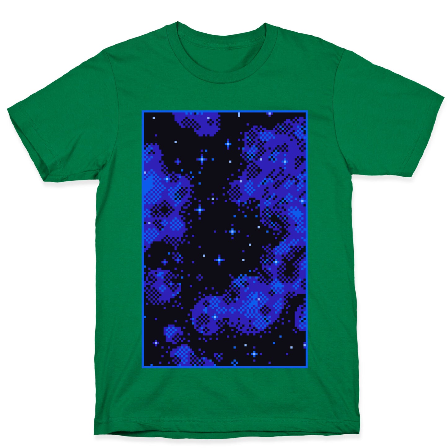 Pixelated Blue Nebula T-Shirt
