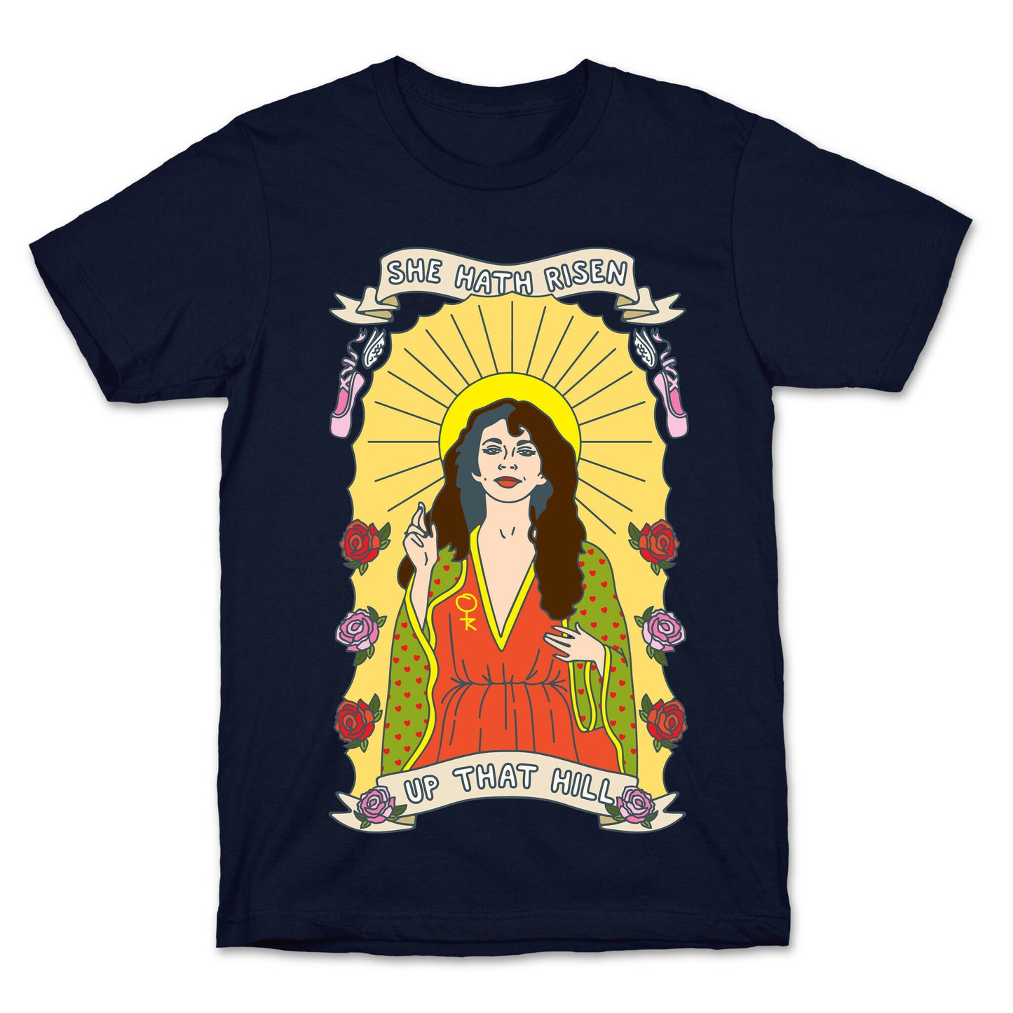 Saint Bush Parody White Print T-Shirt