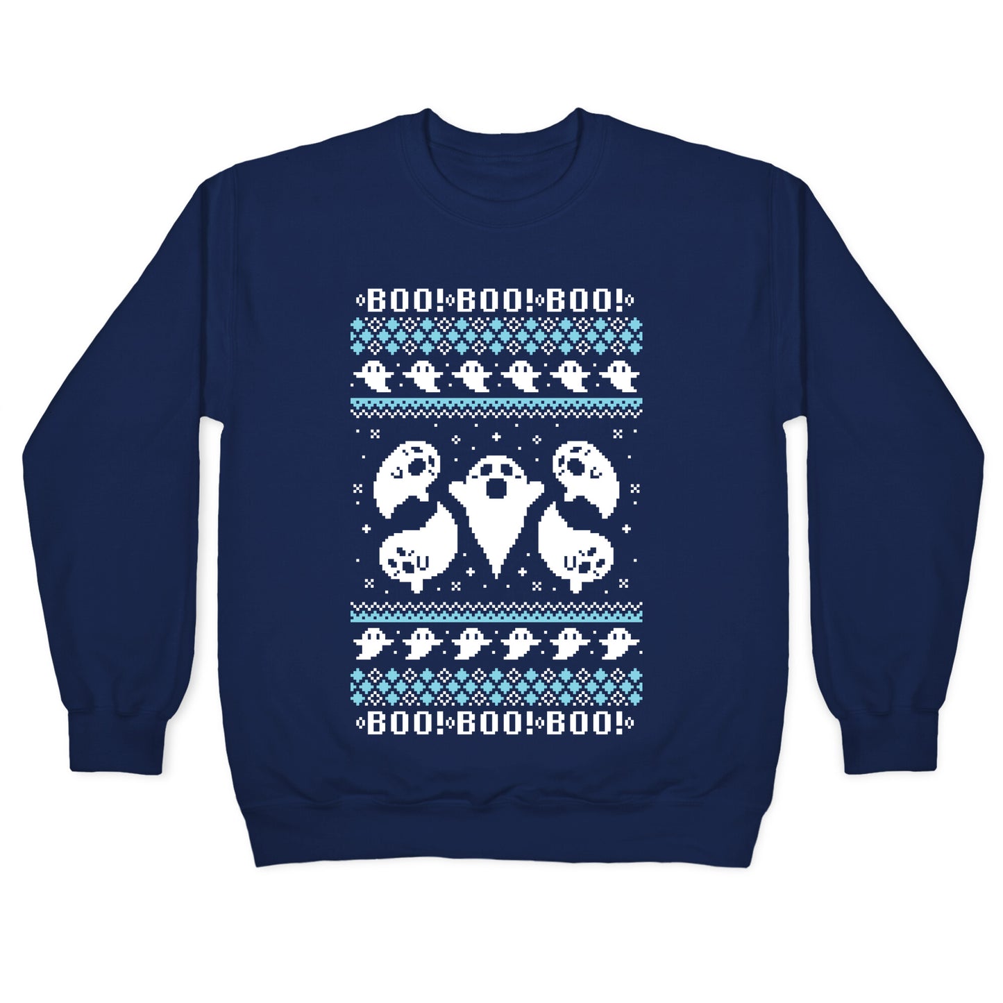 Spooky Ghosts Ugly Sweater Crewneck Sweatshirt