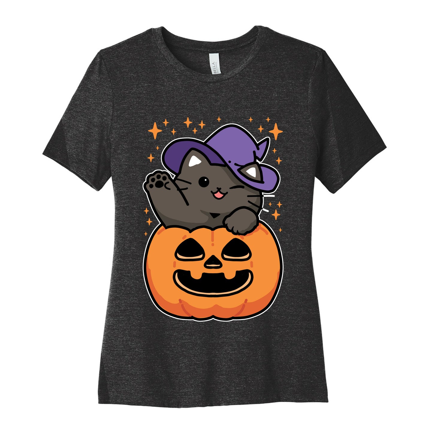 Cute Halloween Cat Women's Cotton Tee
