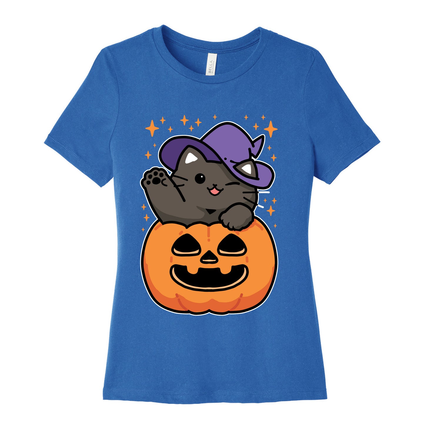 Cute Halloween Cat Women's Cotton Tee