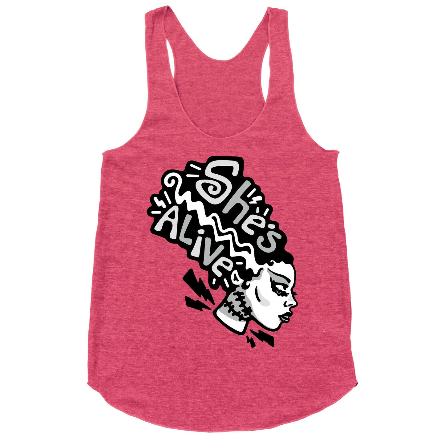 She's Alive Bride of Frankenstein Parody Racerback Tank