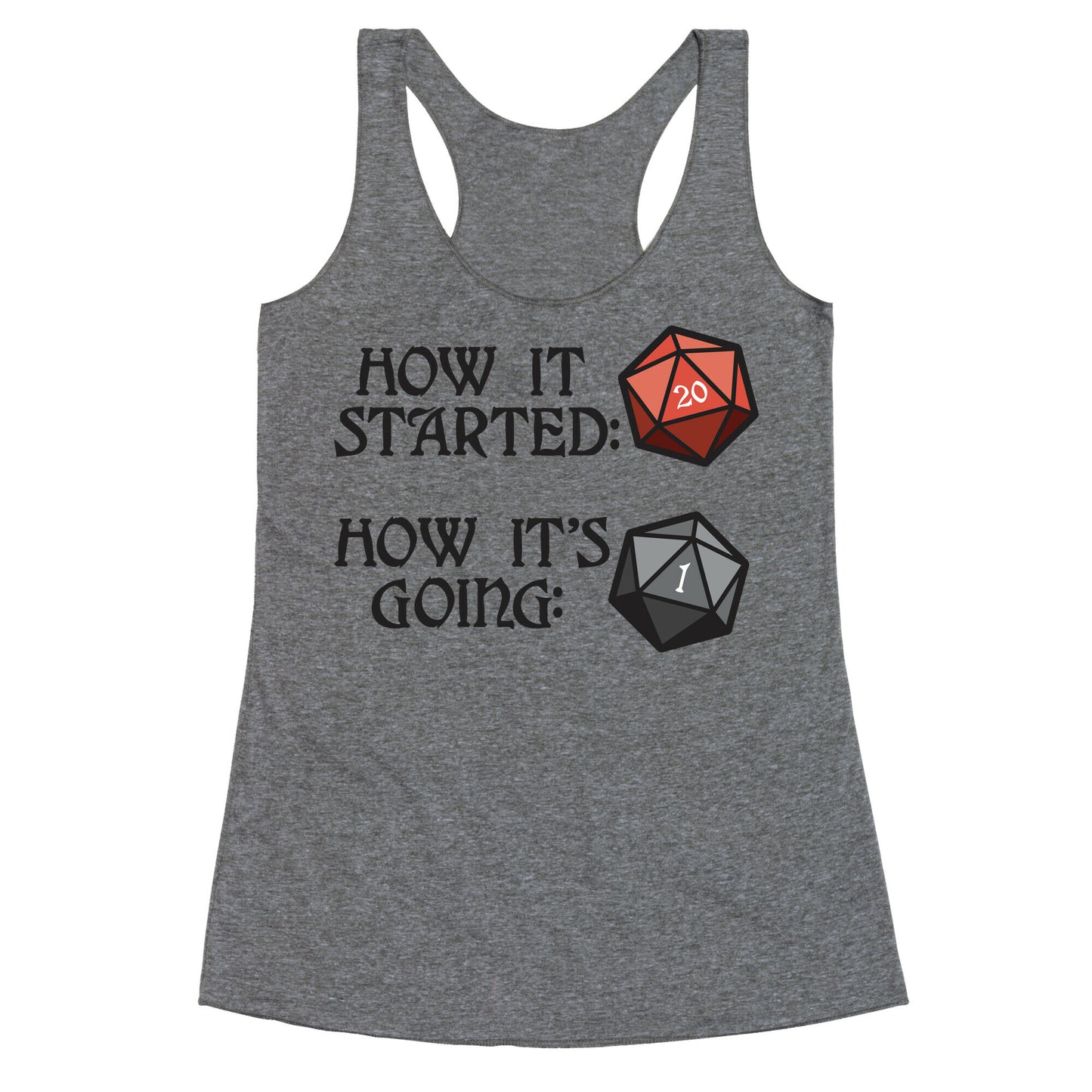 How It Started How It's Going DnD Racerback Tank