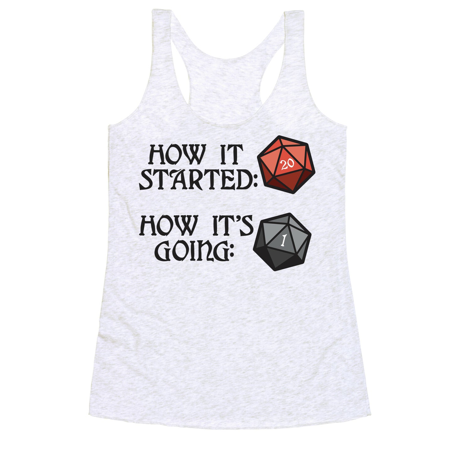 How It Started How It's Going DnD Racerback Tank