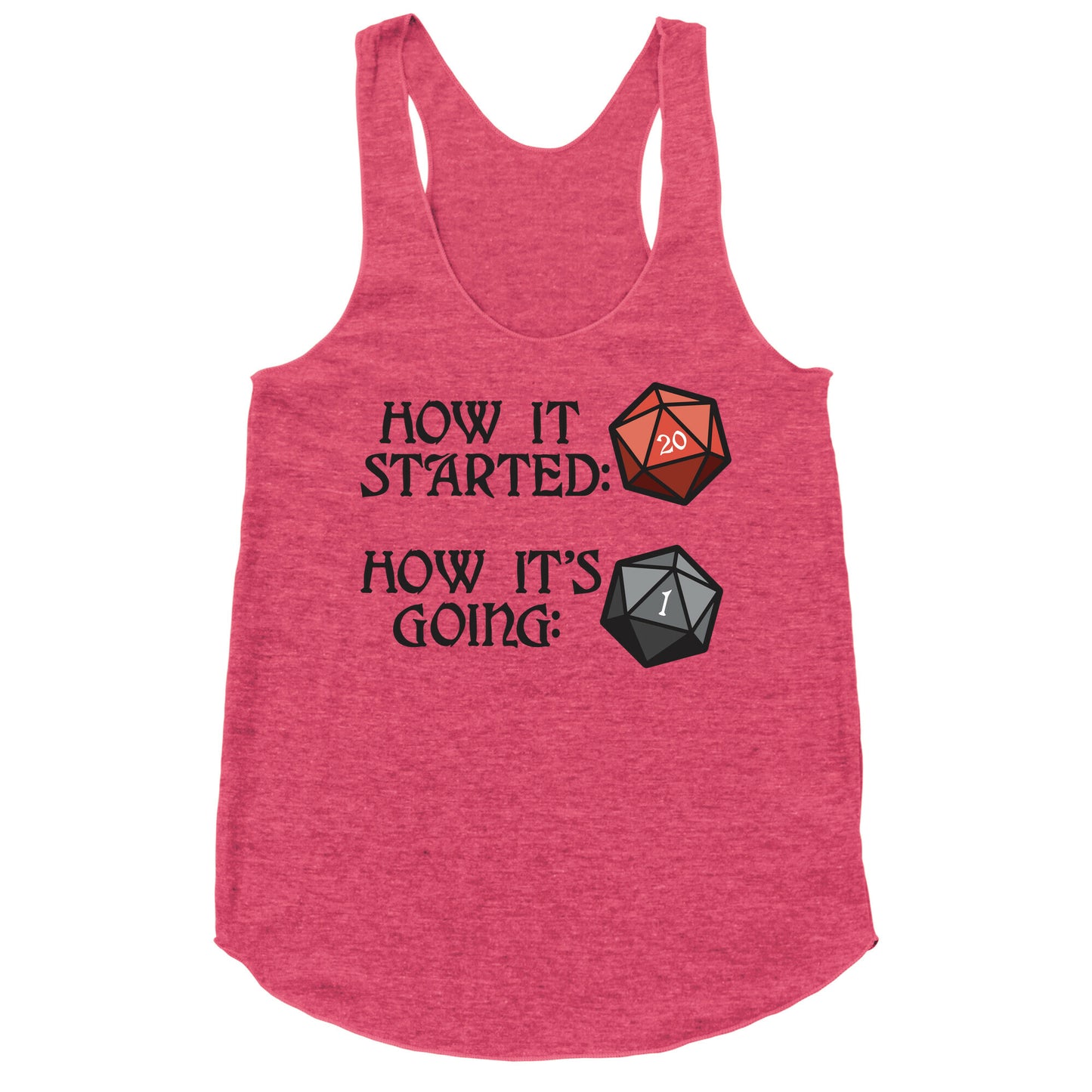 How It Started How It's Going DnD Racerback Tank