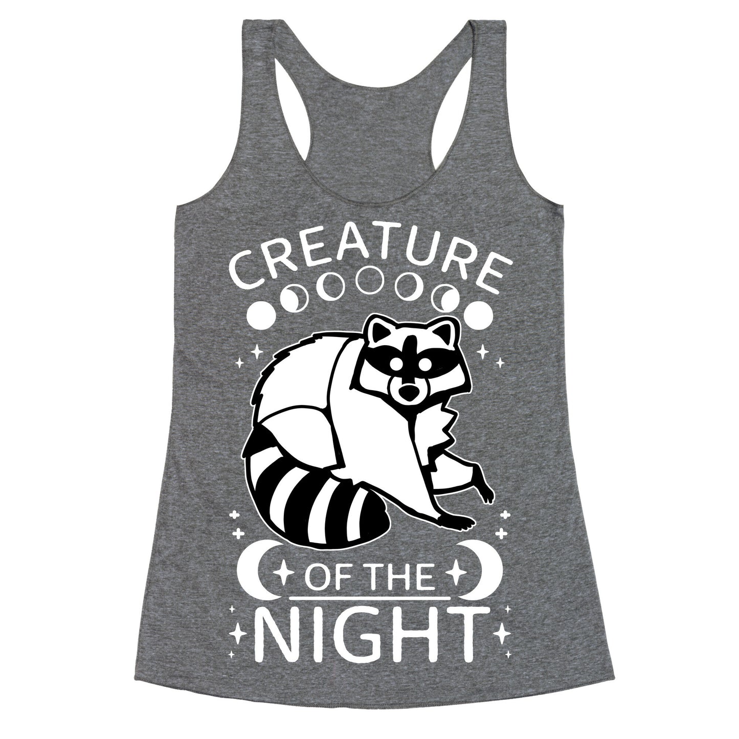 Creature Of The Night Raccoon Racerback Tank