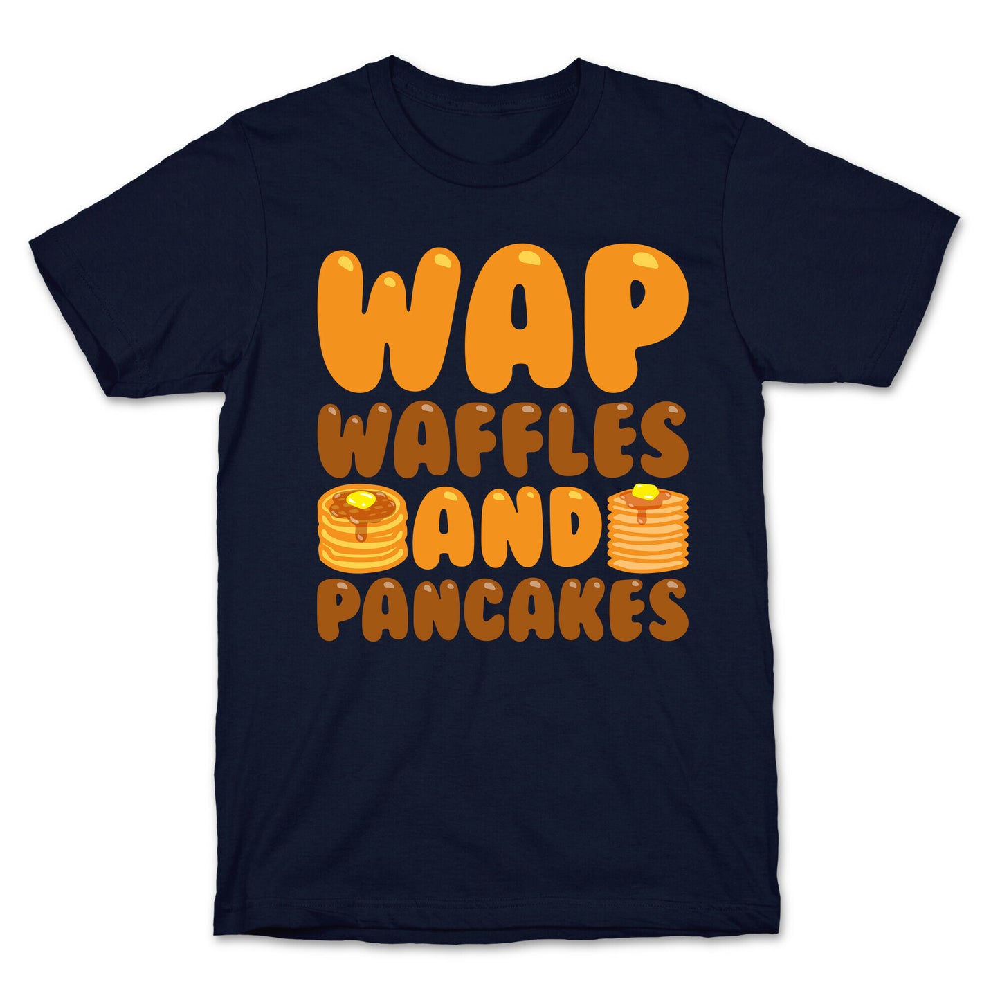 Waffles And Pancakes WAP Parody White Print T-Shirt