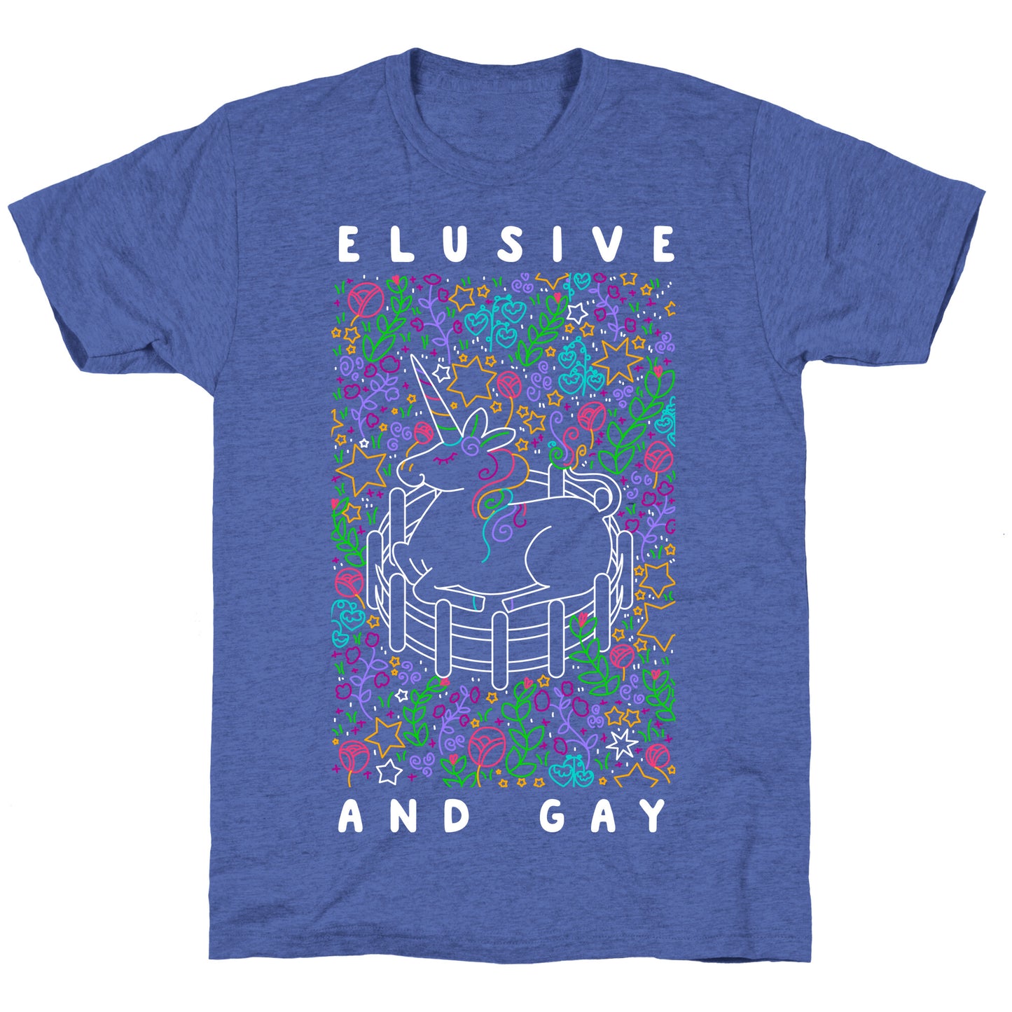 Elusive And Gay Unicorn Unisex Triblend Tee
