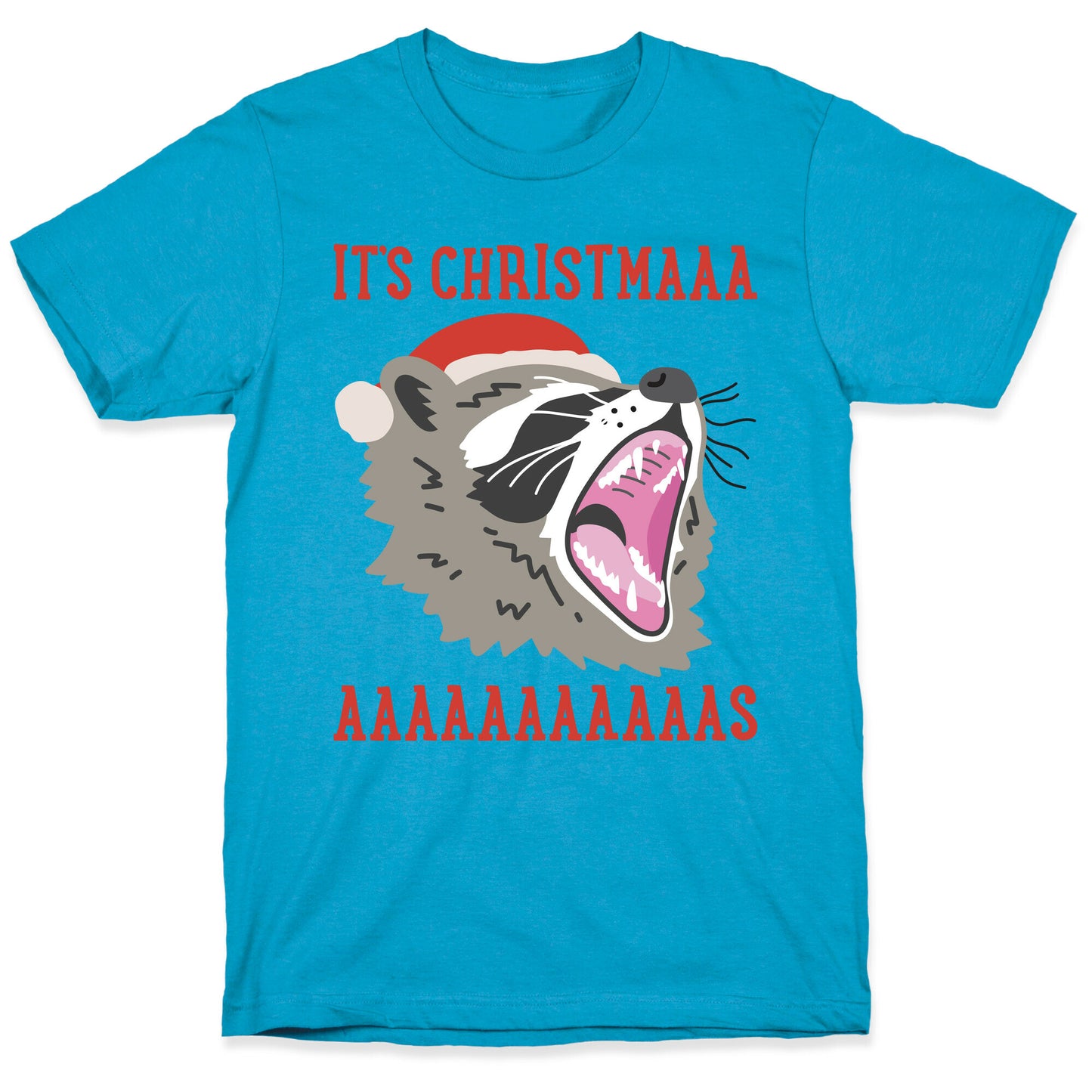It's Christmas Screaming Raccoon Unisex Triblend Tee