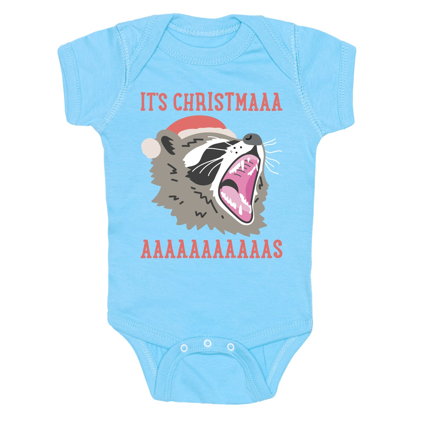 It's Christmas Screaming Raccoon Baby One Piece