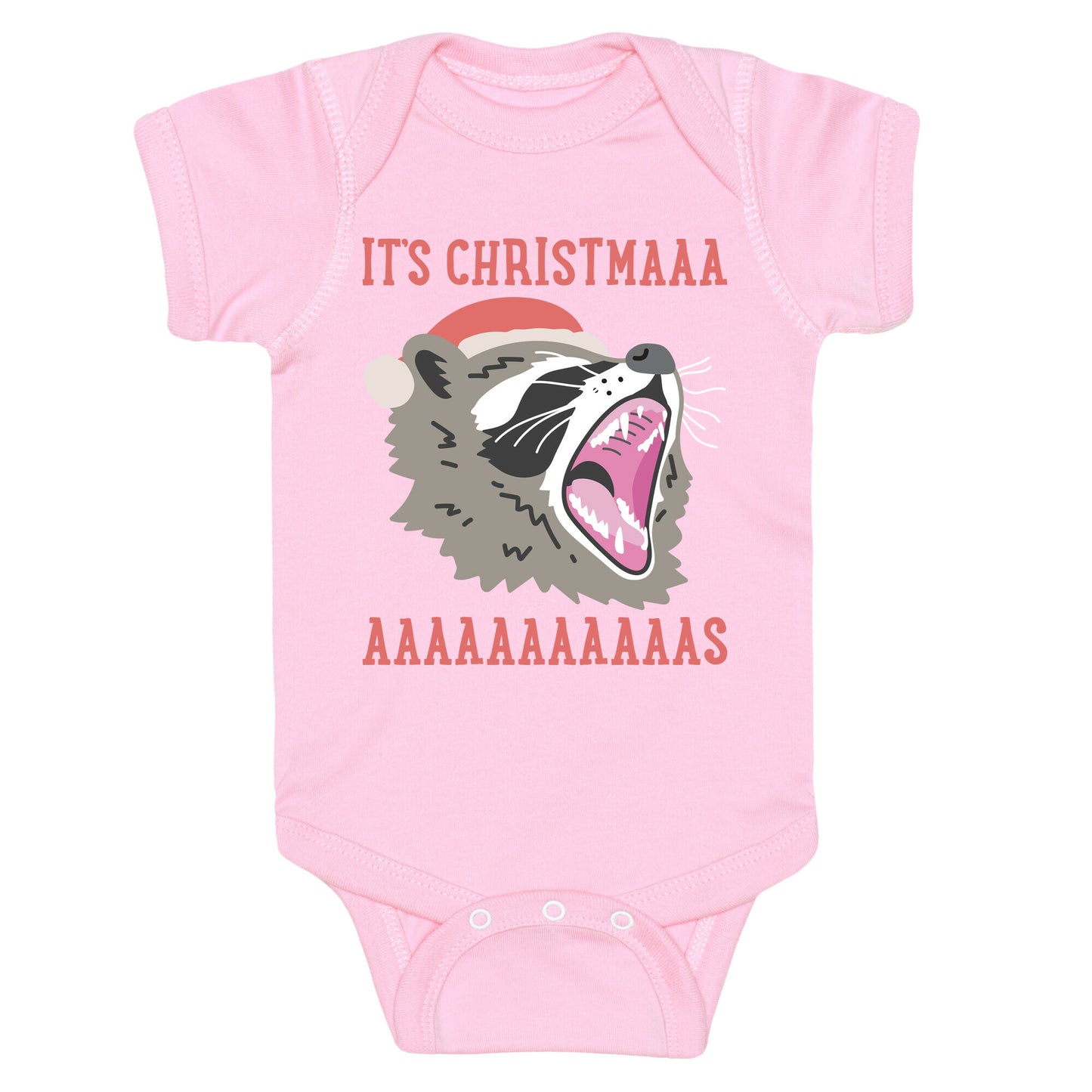 It's Christmas Screaming Raccoon Baby One Piece