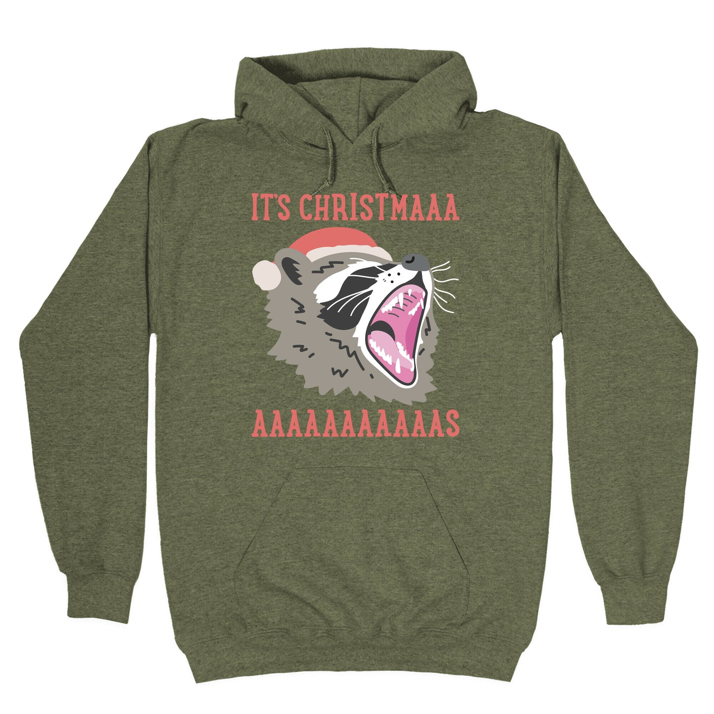 It's Christmas Screaming Raccoon Hoodie