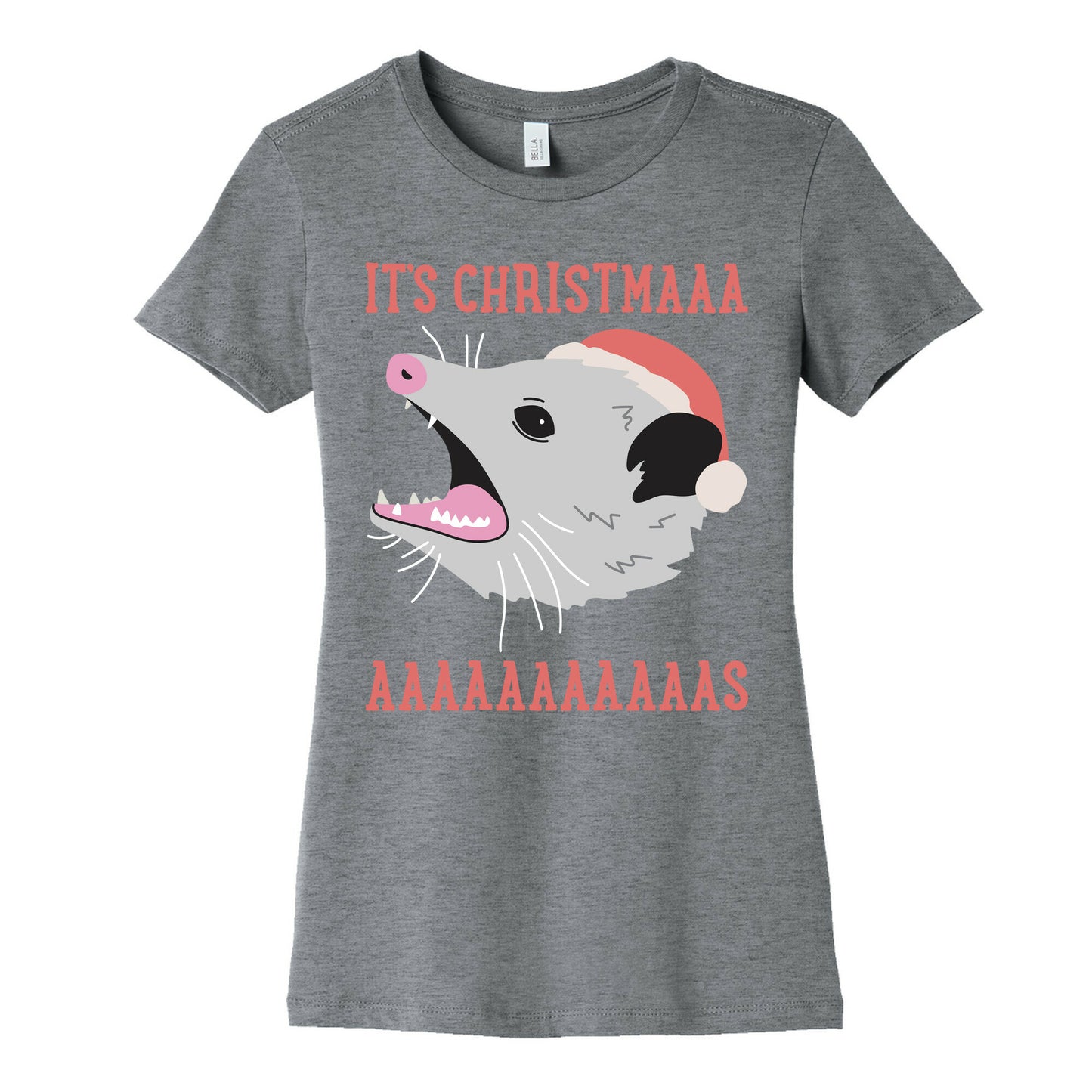 It's Christmas Screaming Opossum Women's Cotton Tee