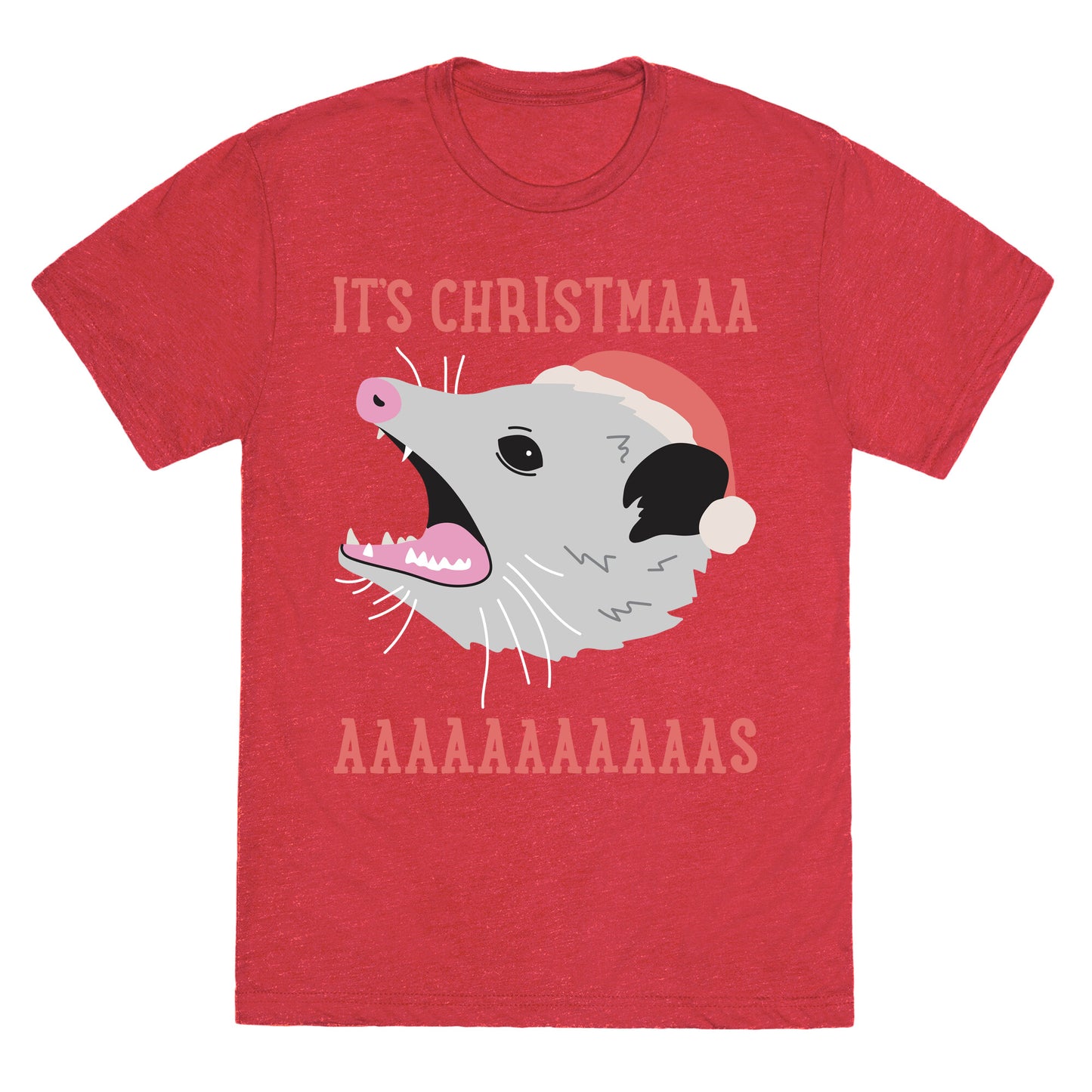 It's Christmas Screaming Opossum Unisex Triblend Tee