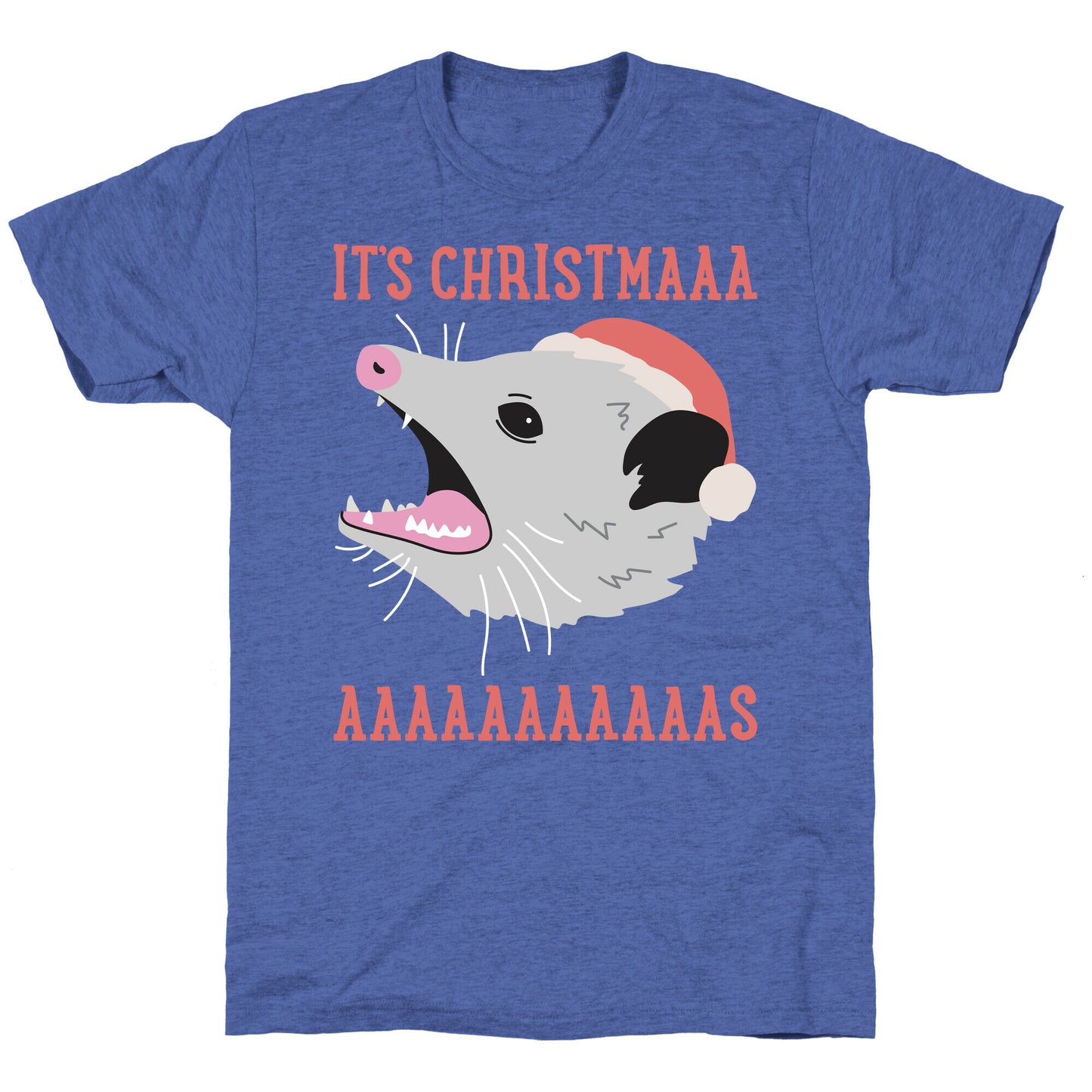 It's Christmas Screaming Opossum Unisex Triblend Tee
