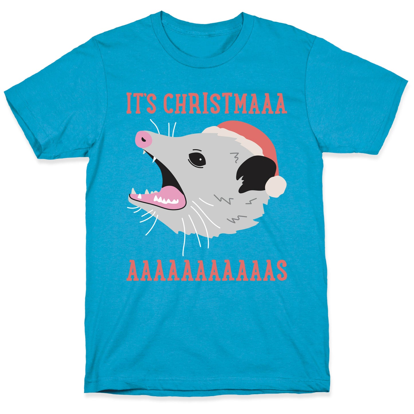 It's Christmas Screaming Opossum Unisex Triblend Tee