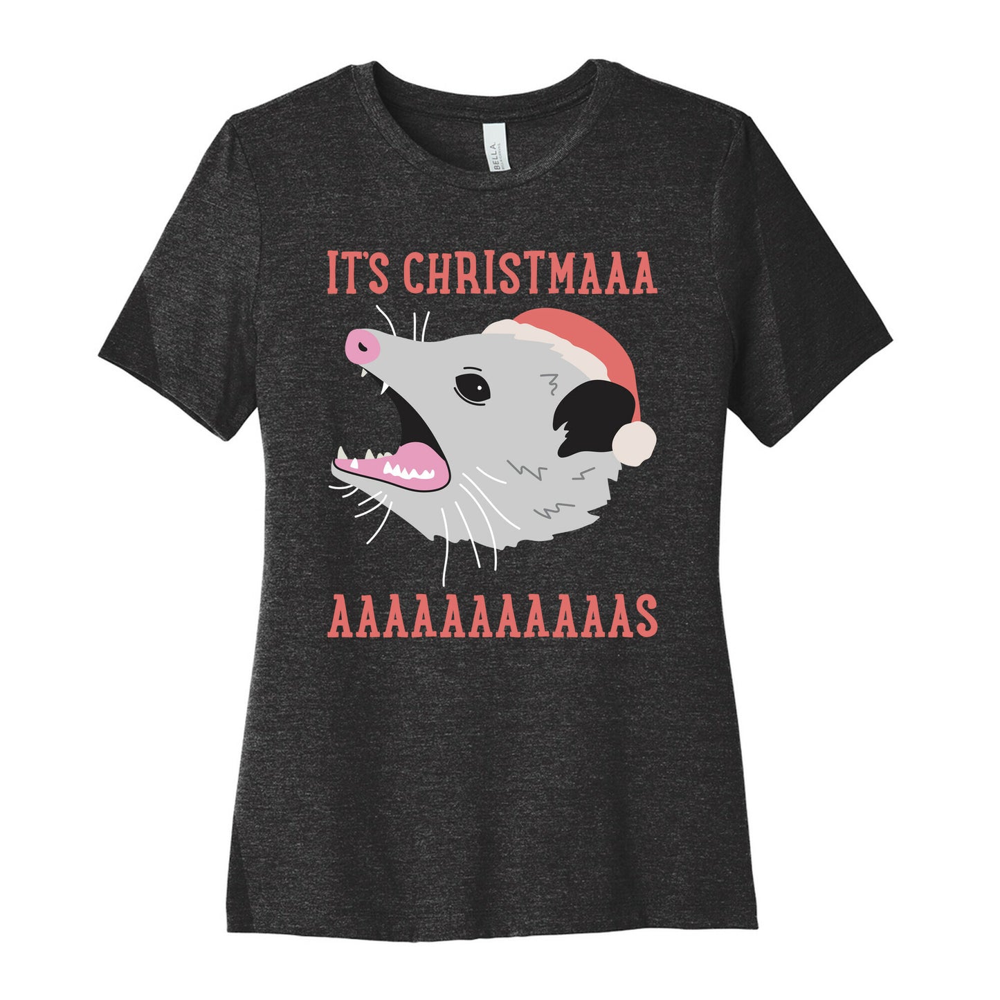 It's Christmas Screaming Opossum Women's Cotton Tee