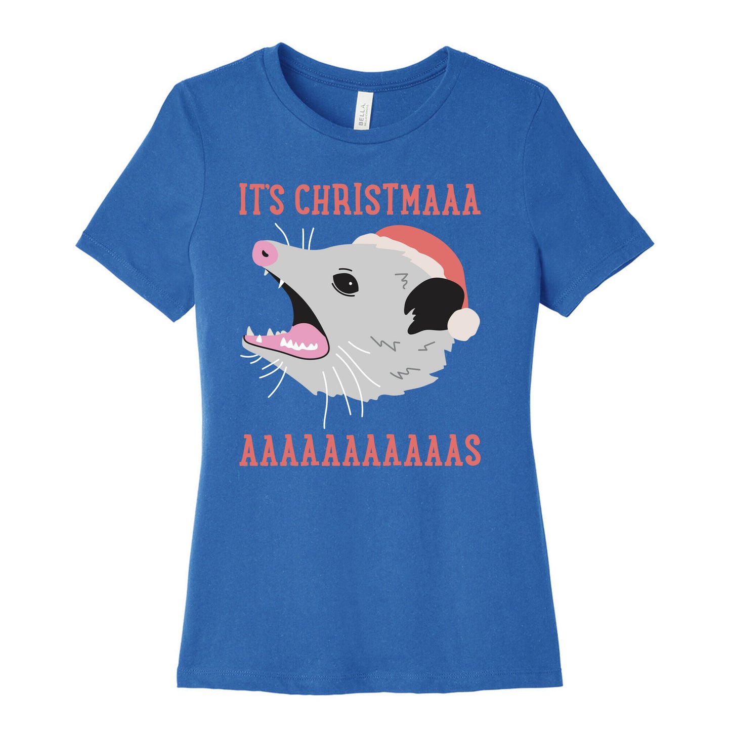 It's Christmas Screaming Opossum Women's Cotton Tee
